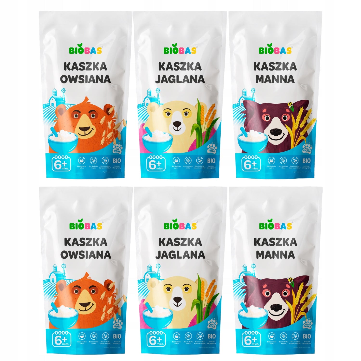 Porridge Manna Millet Porridge Oatmeal BIO Production EU 6 pcs. BioBas