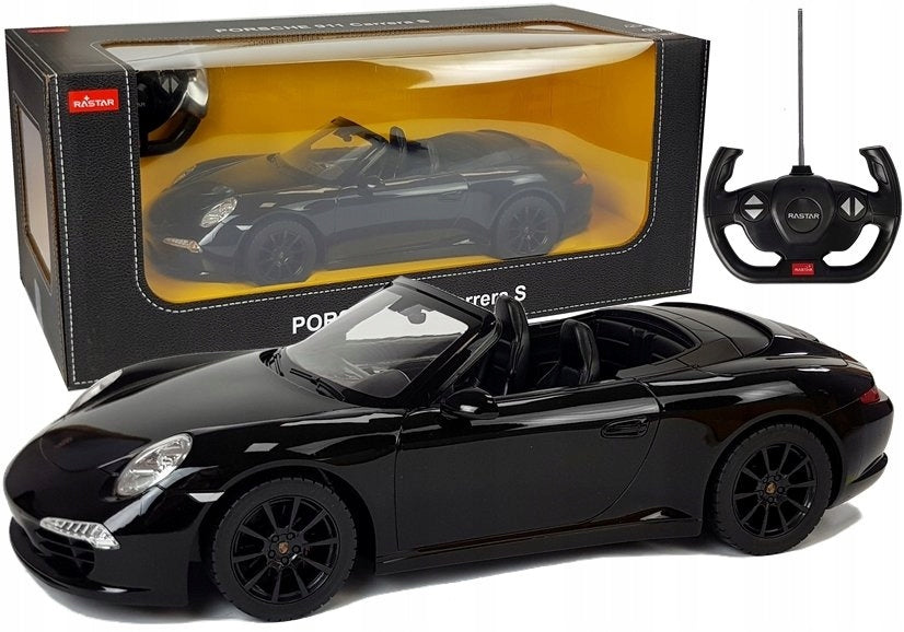 Porsche 911 Carrera S Rastar 1:12 Remote Controlled Car, Black 6004 Lean