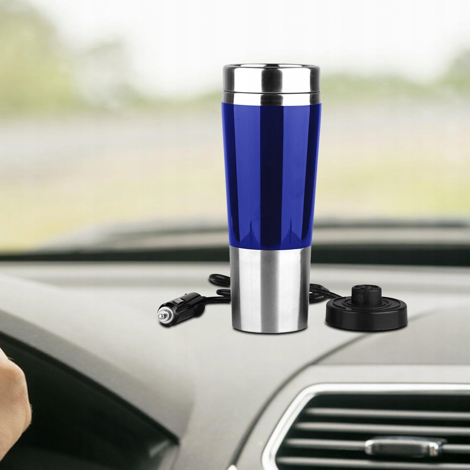 Portable 12V Car Kettle Boiler Stainless Steel 450ml Heated Water Blue