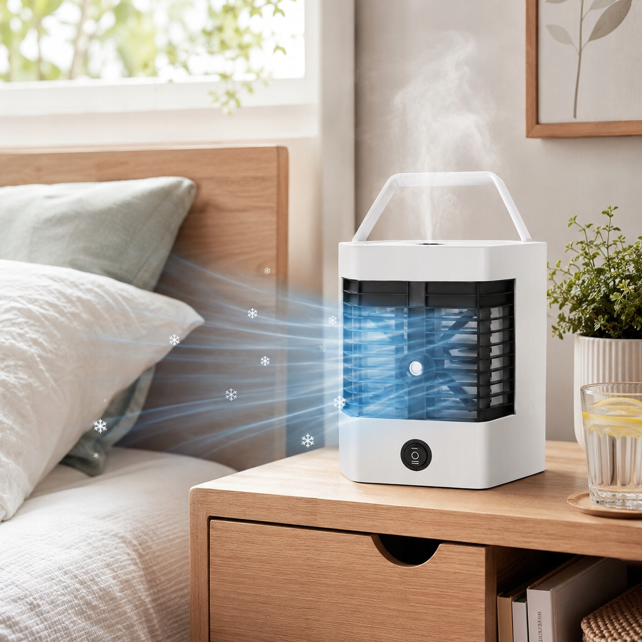 Portable Air Conditioner - 3-in-1 - Mist Fan - Humidifier - Desktop Cooler Power 6 W
