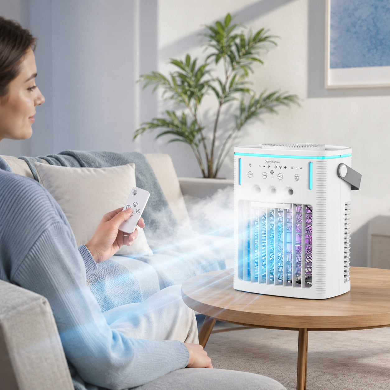 Portable Air Conditioner, Air Cooler, 1000 mL, 3-Speed , Remote Control Model P1000ml