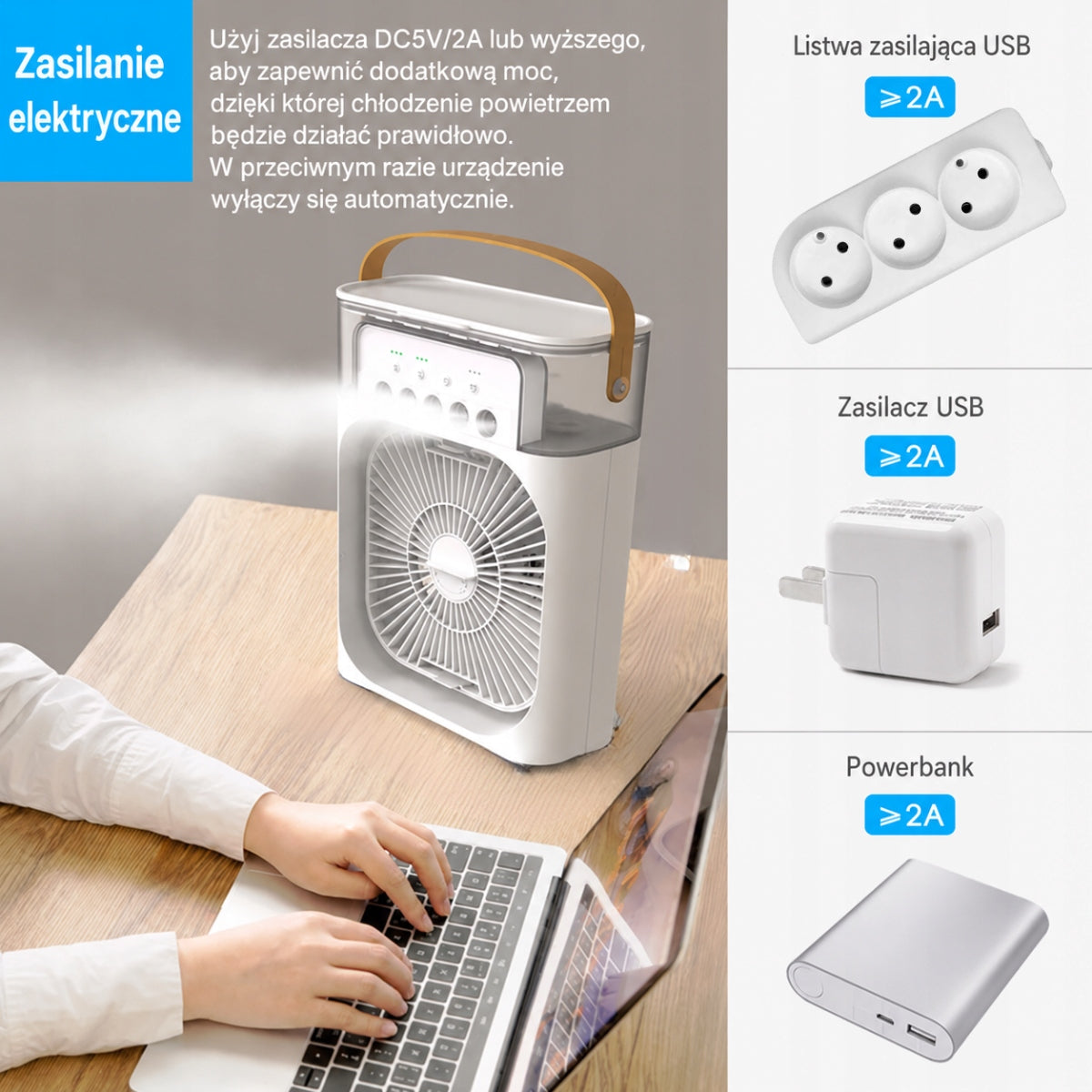 Portable Air Conditioner Desk Water Humidifier LED Aromatherapy Model Cold Air Humidifier