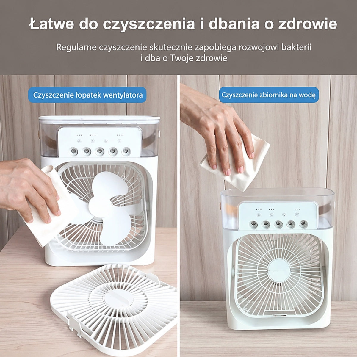 Portable Air Conditioner Desk Water Humidifier LED Aromatherapy Power 25 W
