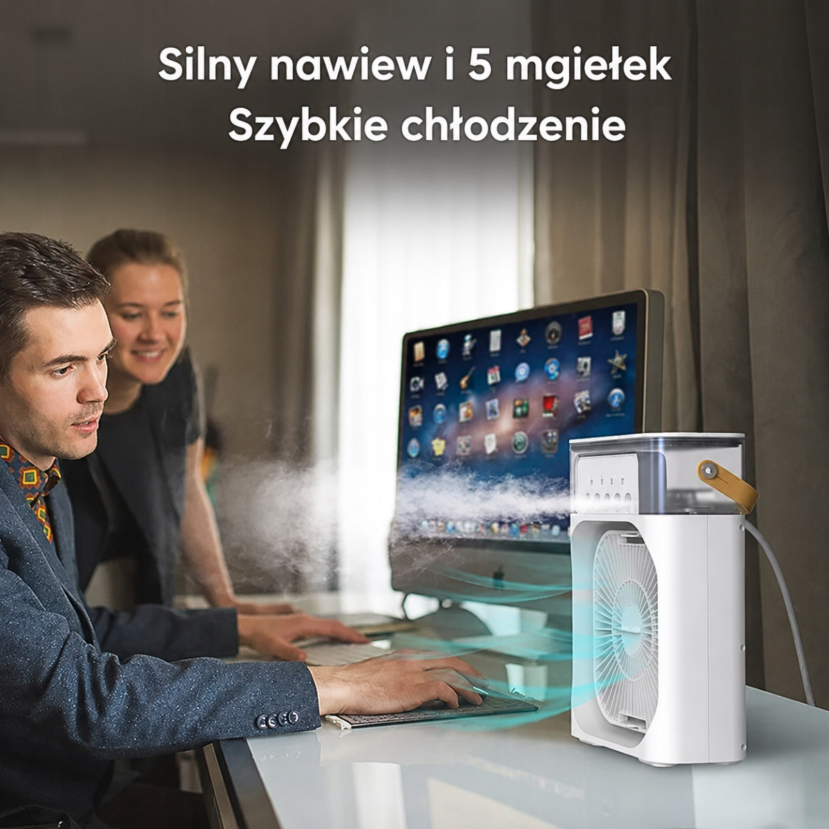 Portable Air Conditioner Desk Water Humidifier LED Aromatherapy Type air conditioner