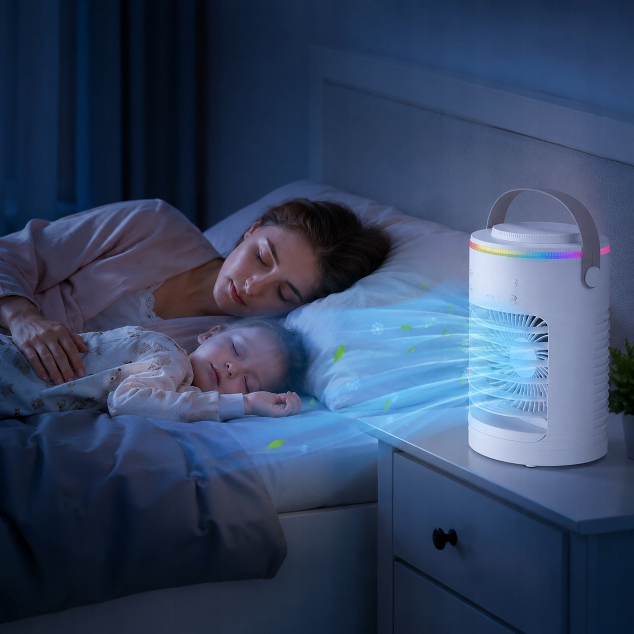 Portable Air Conditioner Fan 600ml USB Humidifier 3 Speeds Quiet AC Model CF516