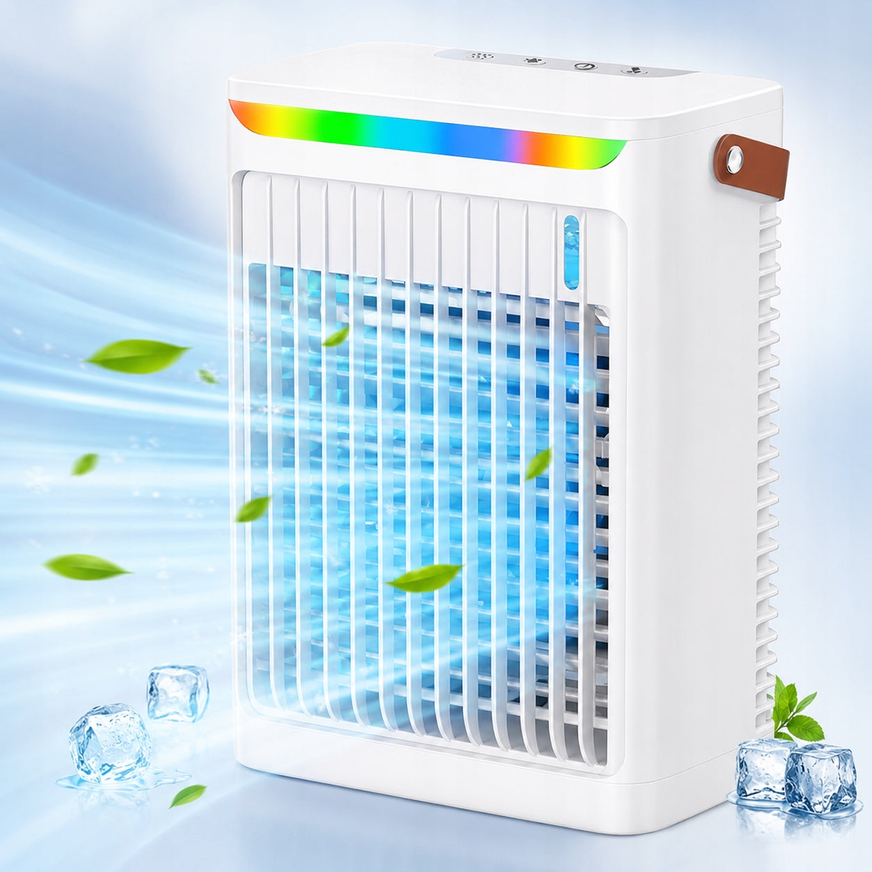 Portable Air Conditioner Fan 680ml USB Humidifier 5Speeds Night Light