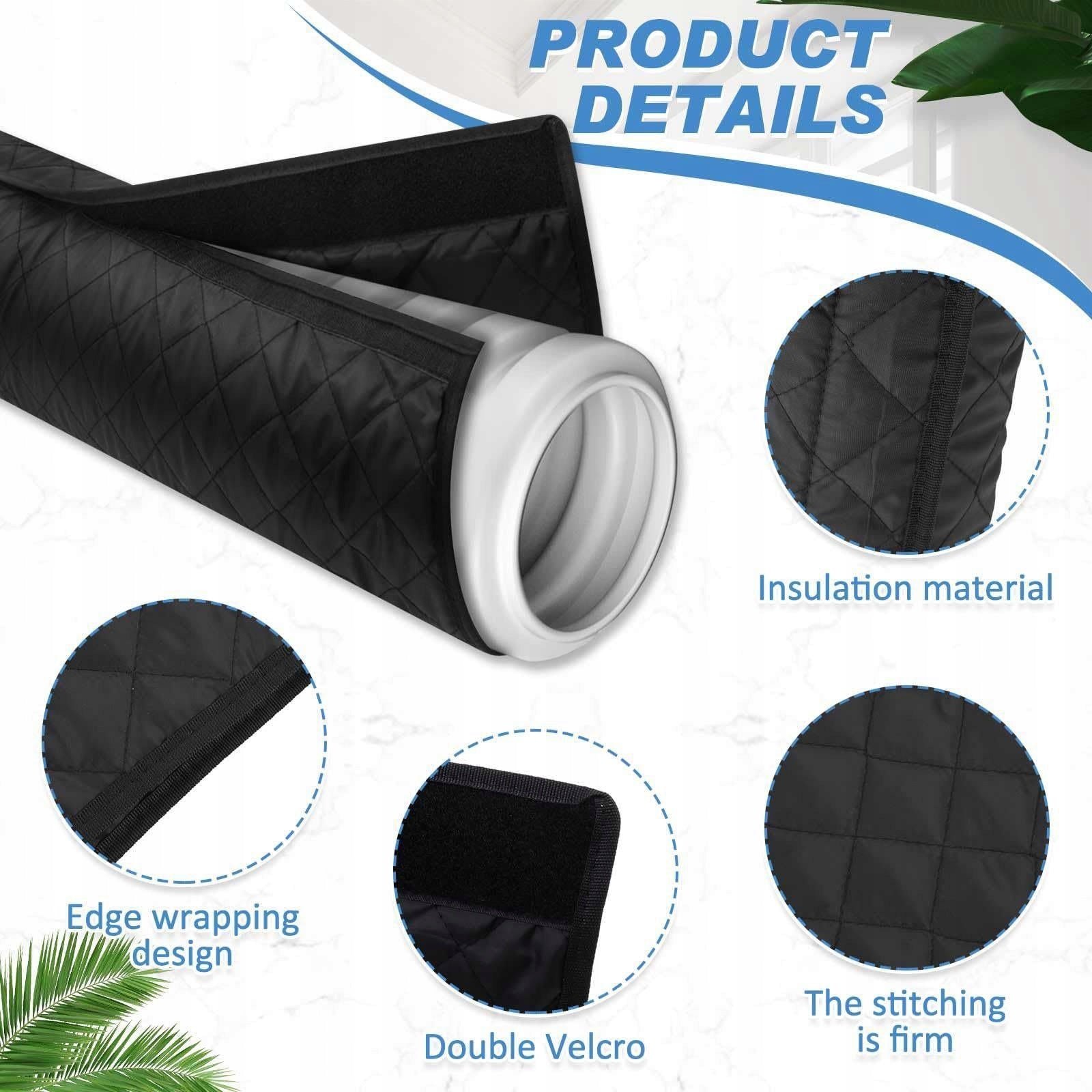 Portable Air Conditioner Hose Cover Wrap Reusable AC Hose Insulation Black Medical device no