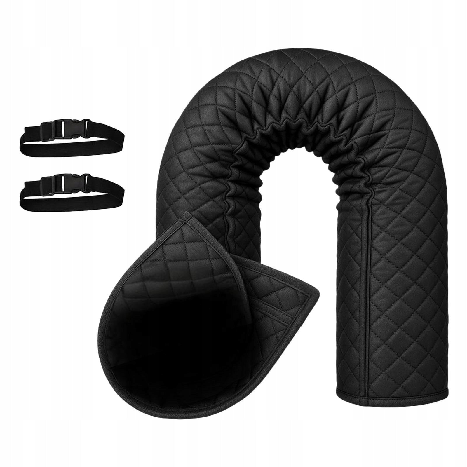 Portable Air Conditioner Hose Cover with 2 Adjustable Straps Black