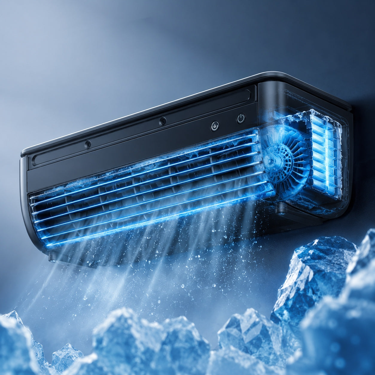 Portable Air Conditioner, Remote-Controlled Mist Cooling,Desk/Wall Dual-Use Power 15 W
