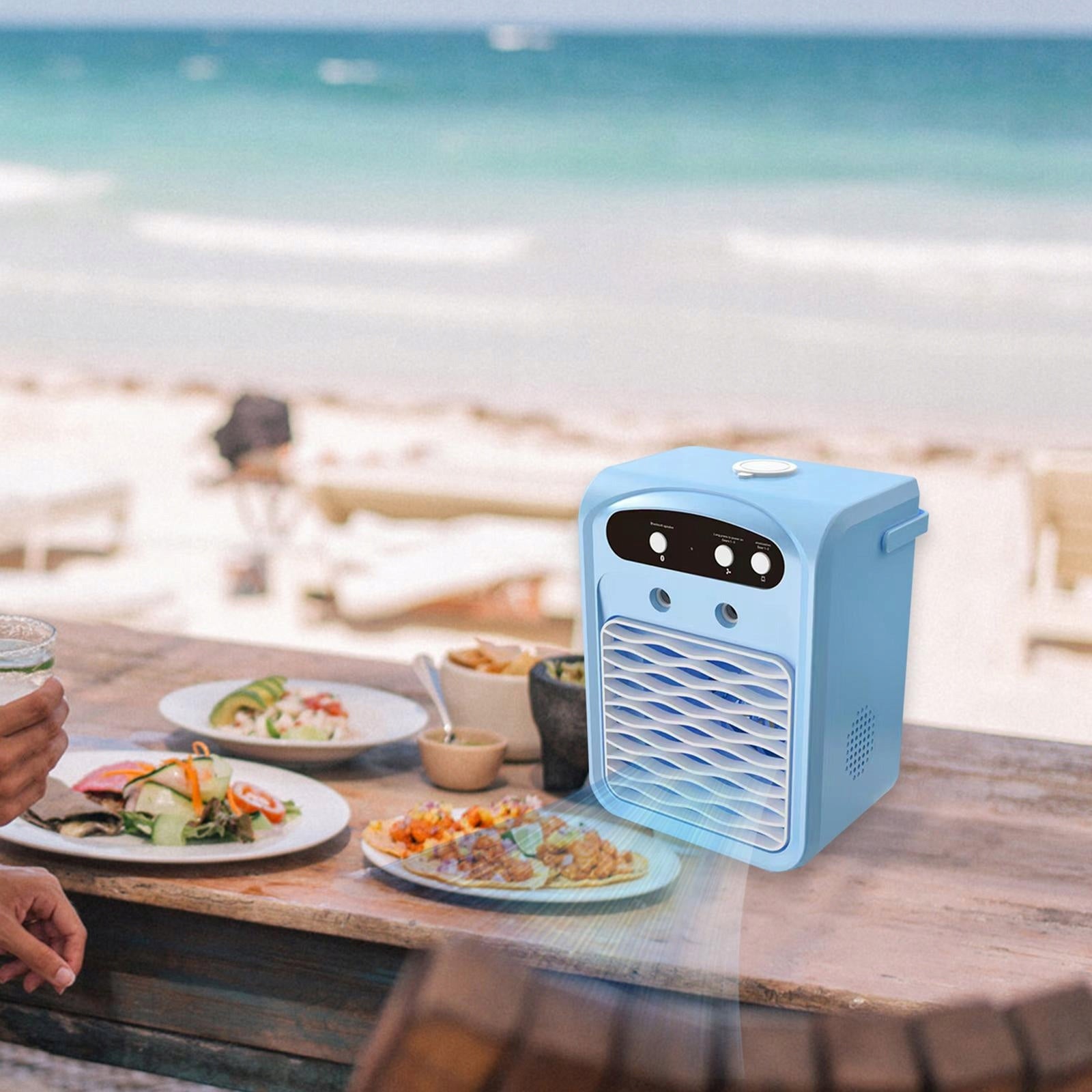 Portable Air Conditioner USB Rechargeable Professional Silent Air Blue Medical device class IIa