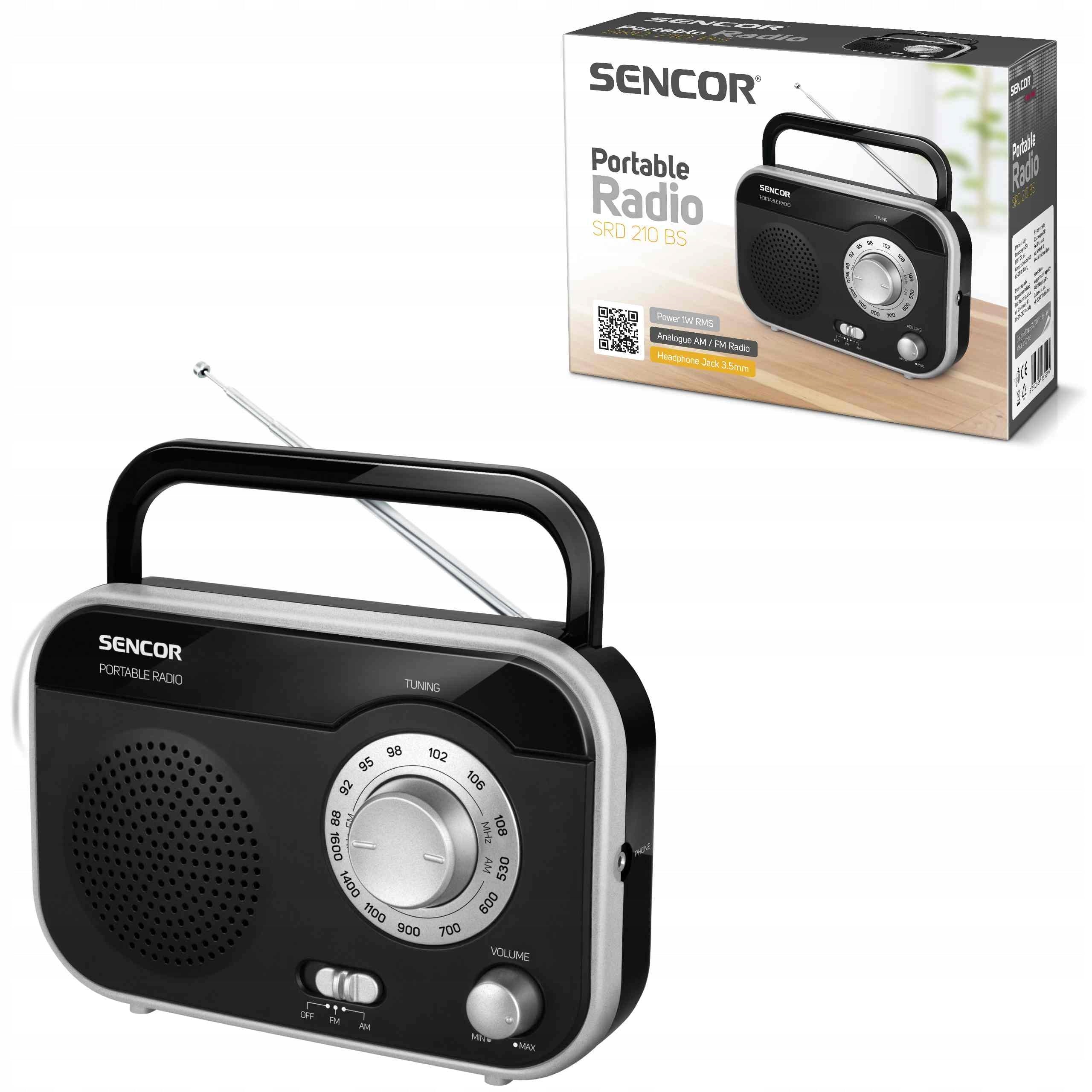 Portable Analog Radio Sencor SRD 210BS AM/FM