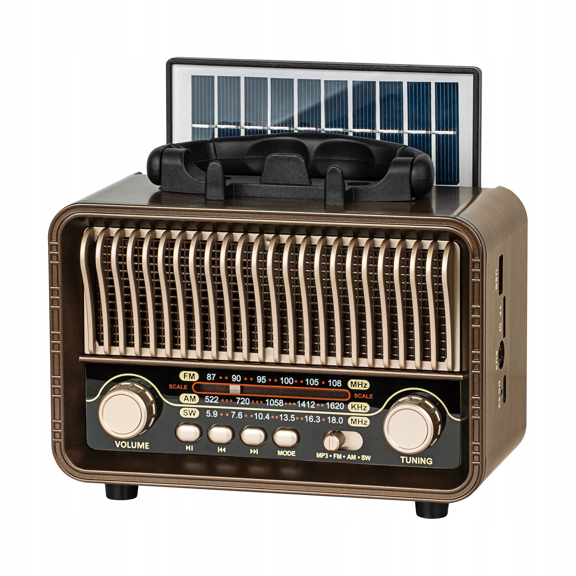 Portable Analog Solar FM Radio Kruger&Matz Bluetooth with AUX Batteries