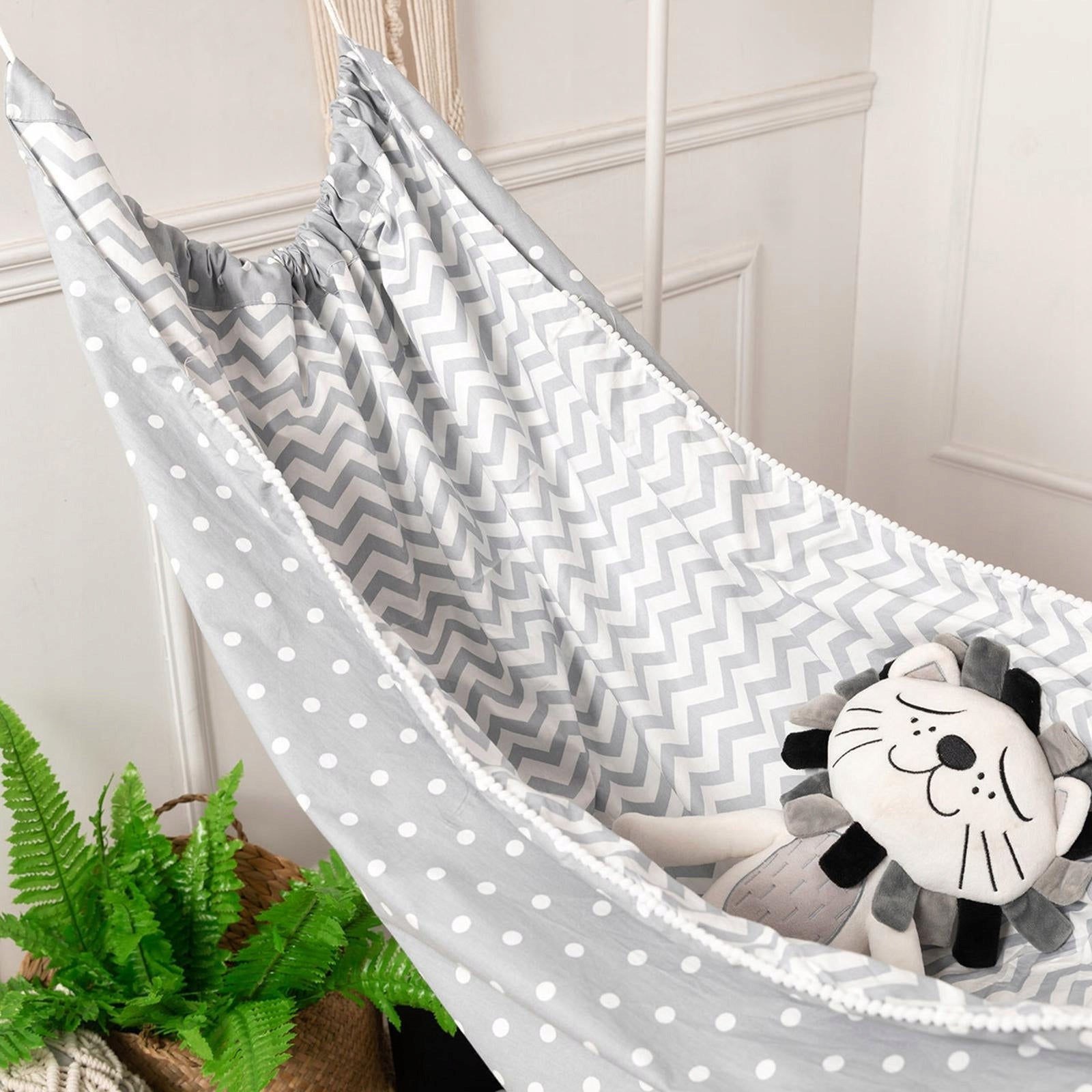 Portable Baby Hammock Hanging Crib Cartoon Infant Bed Swing for Home Yellow Brand no brand