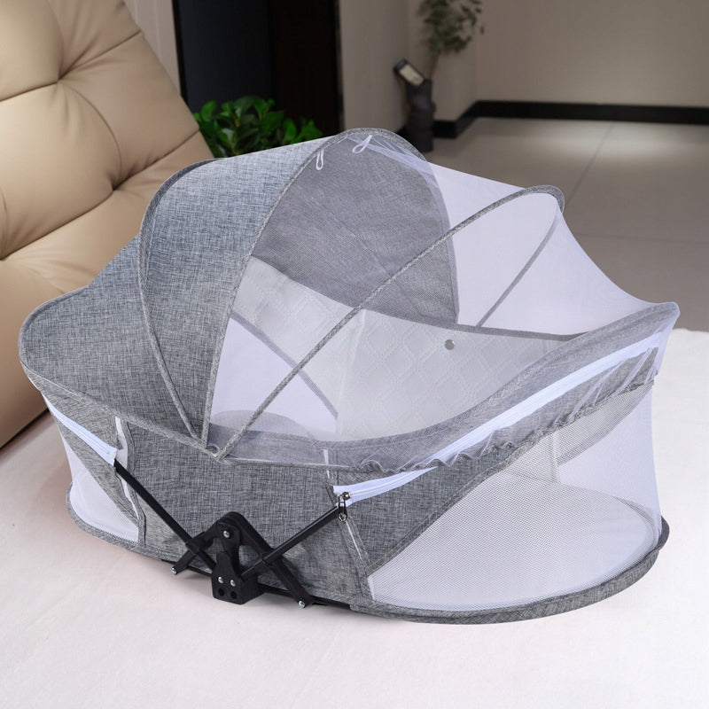 Portable Baby Travel Cot with Mosquito Net, Folding Packaging status original