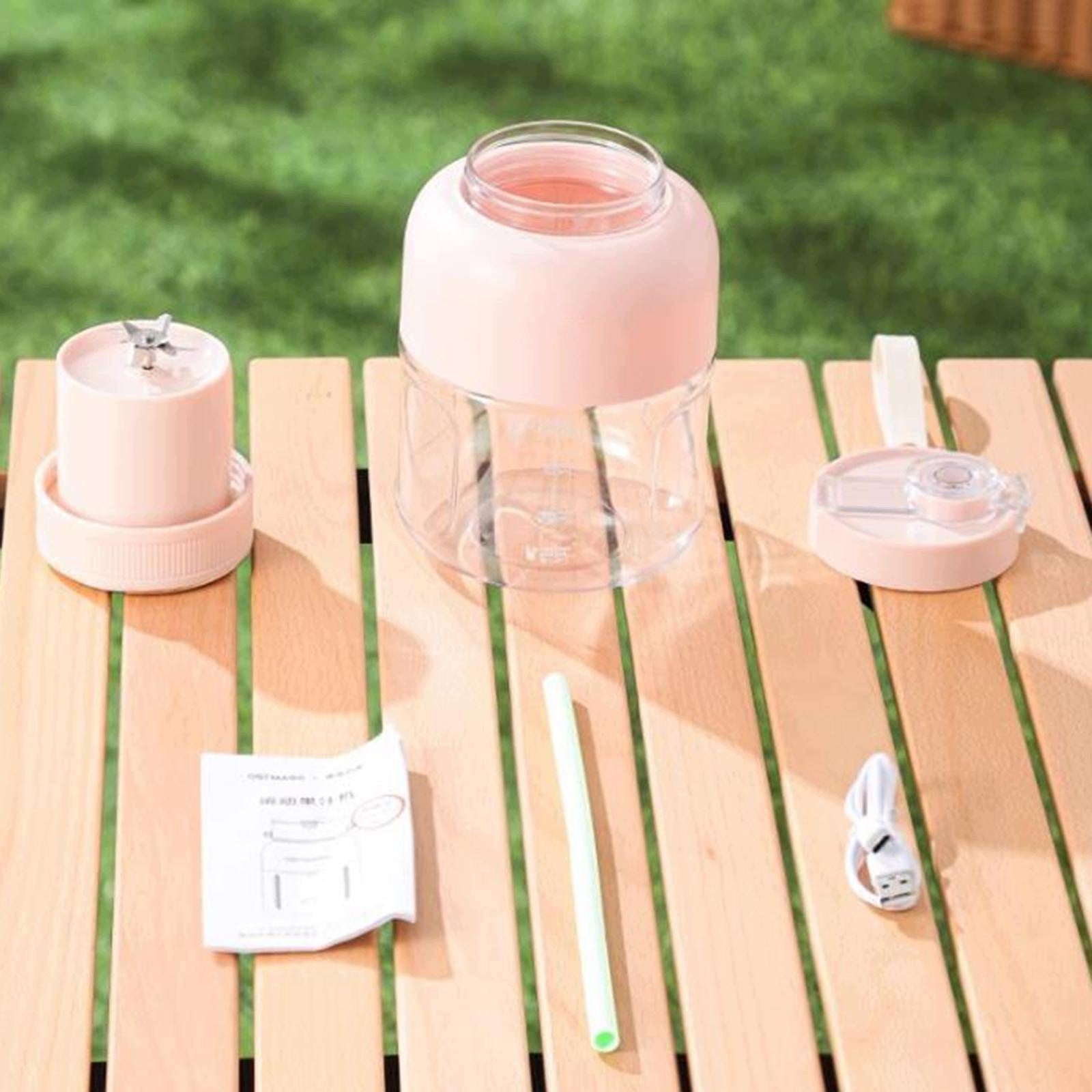 Portable Blender, Compact Electric Sperm Cup for 1100 Ml Juice Players Pink Packaging status original