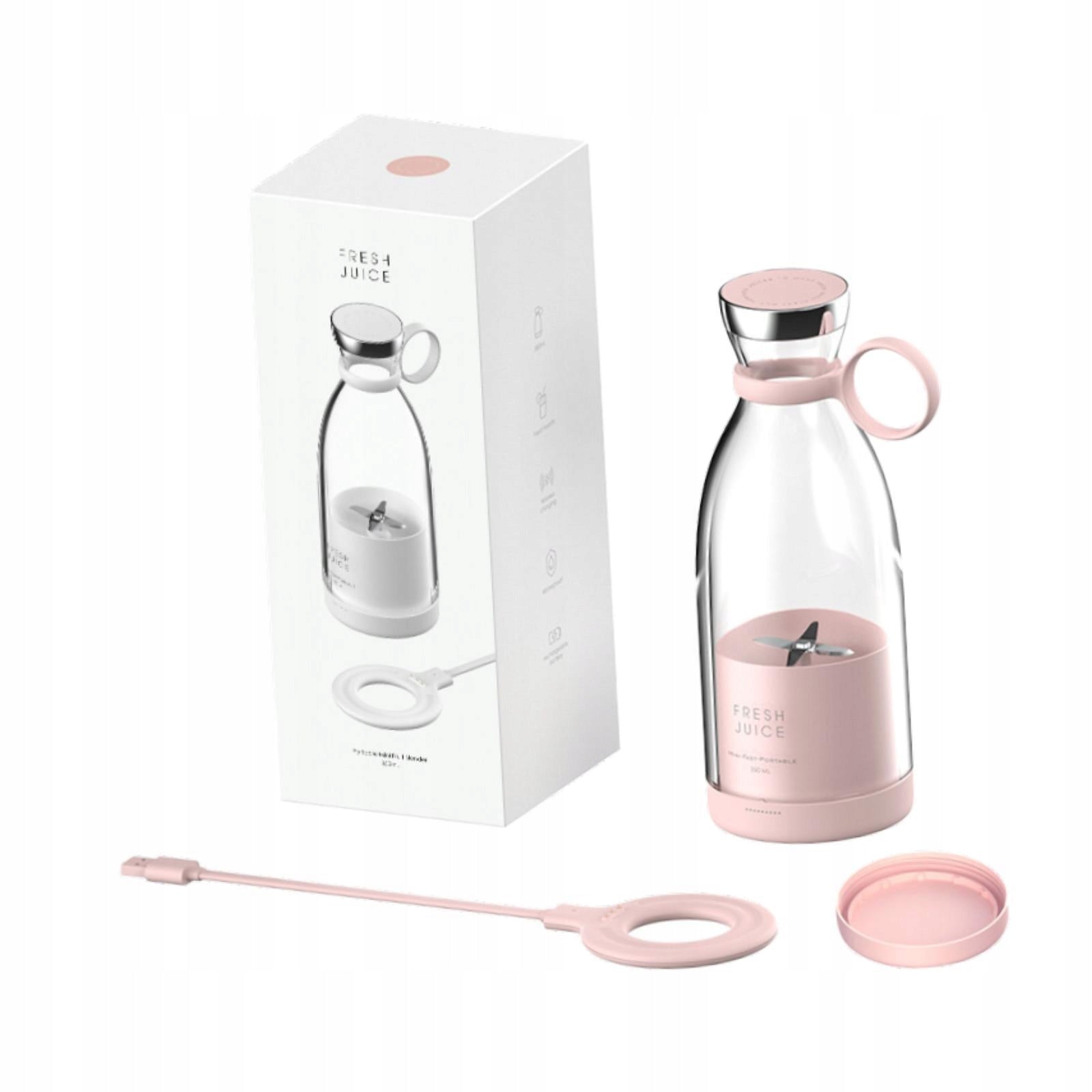 Portable Blender Juice Maker Machine Multifunctional with Handle Mini Pink Dominant color other