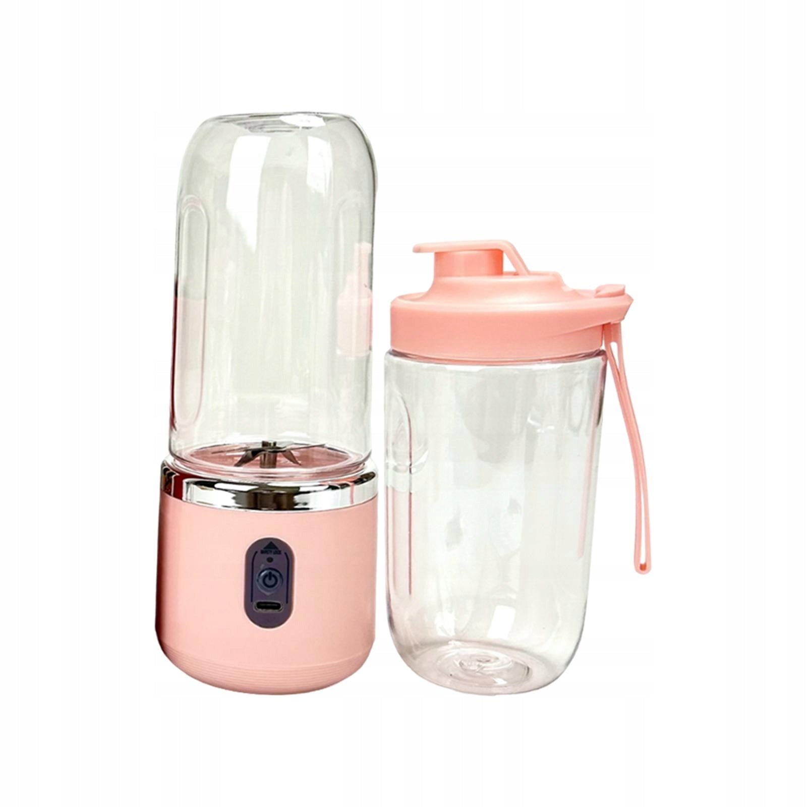 Portable Blender Juice Shakes Rechargeable Fruit Mixer Double Cup pink Brand no brand