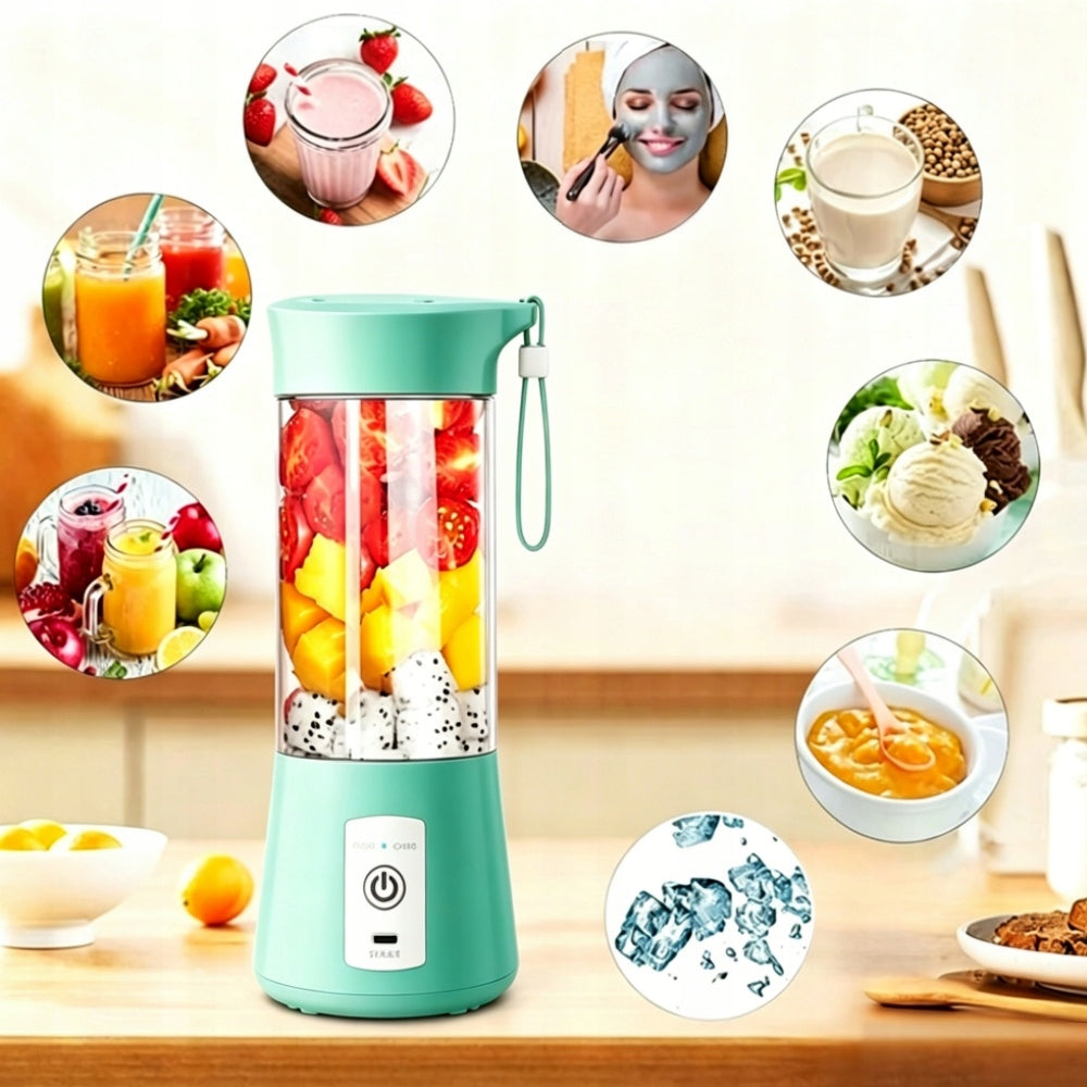 Portable Blender One-Touch Operation Safe to Use 380ml Green Dominant color green