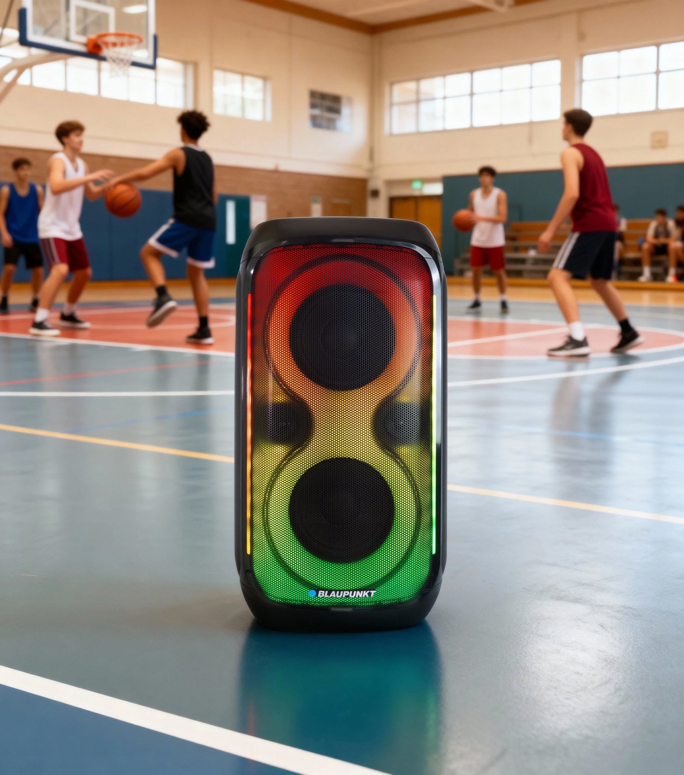 Portable Bluetooth LED Speaker 120W Remote Control FM AUX App Blaupunkt PB60X Packaging status original