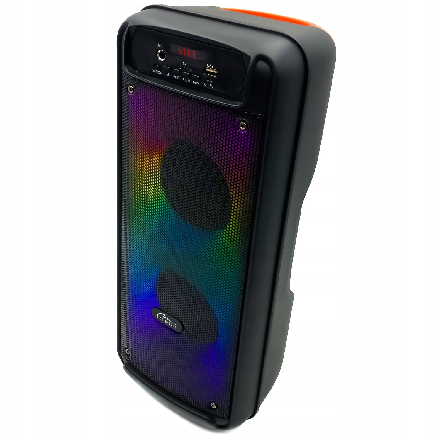 Portable Bluetooth Speaker MediaTech Flamebox Up USB AKU RADIO FM LED 600W Brand Media-tech