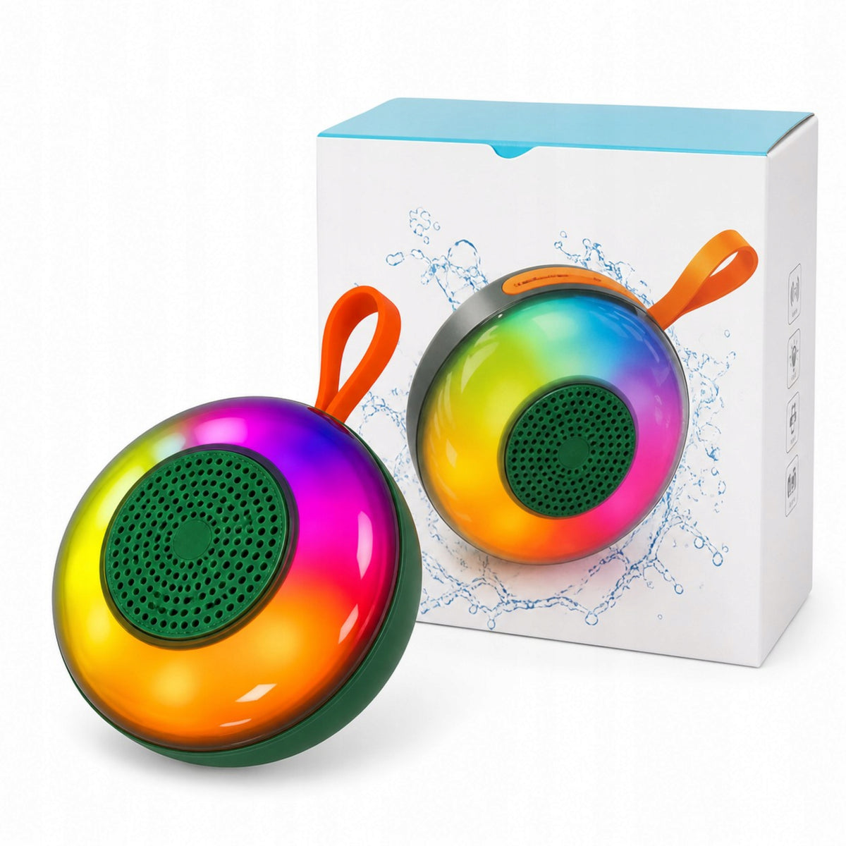 Portable Bluetooth Speaker OKOP KP-560 Disco LED Green RGB 5W USB FM