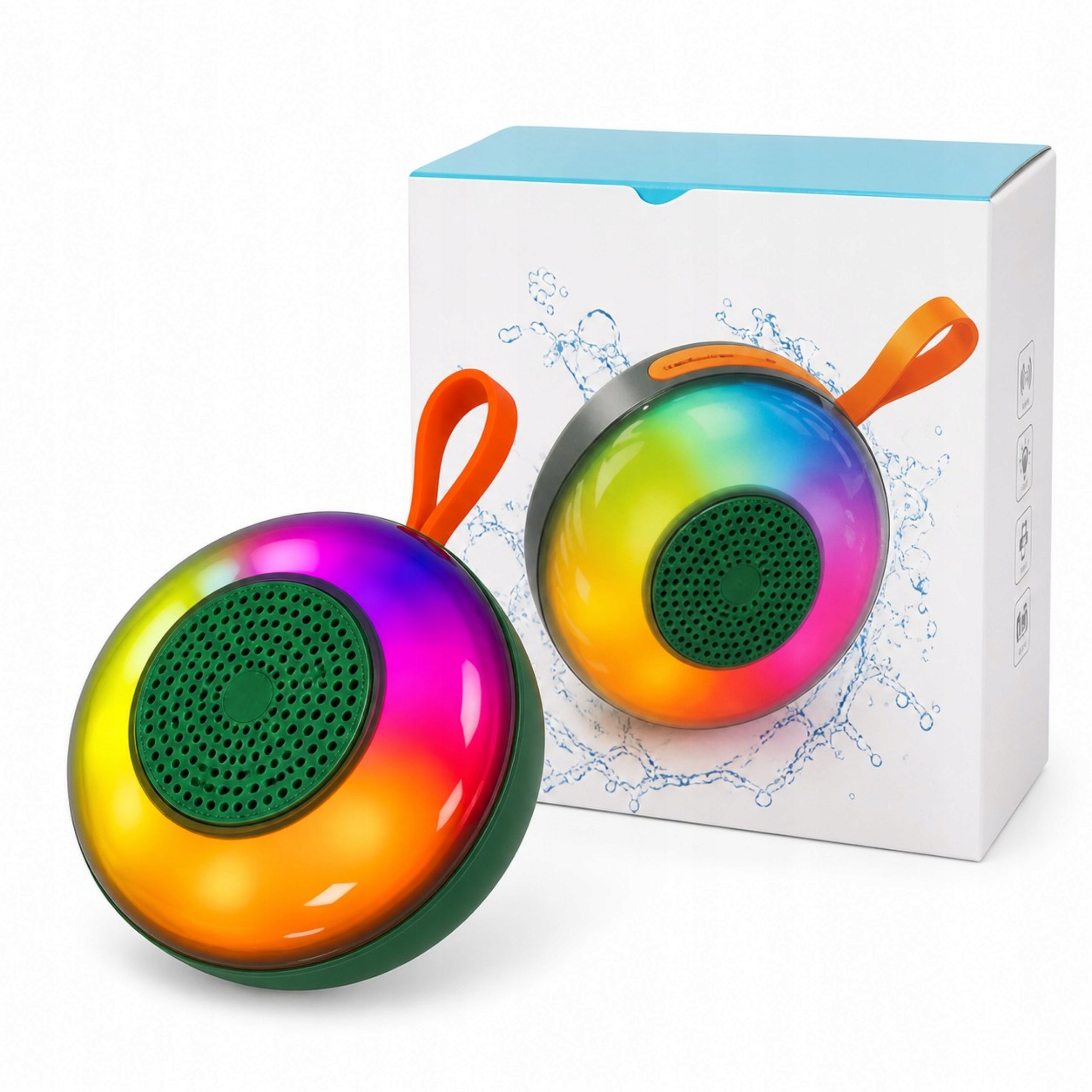 Portable Bluetooth Speaker OKOP KP-560 Disco LED Green RGB 5W USB FM