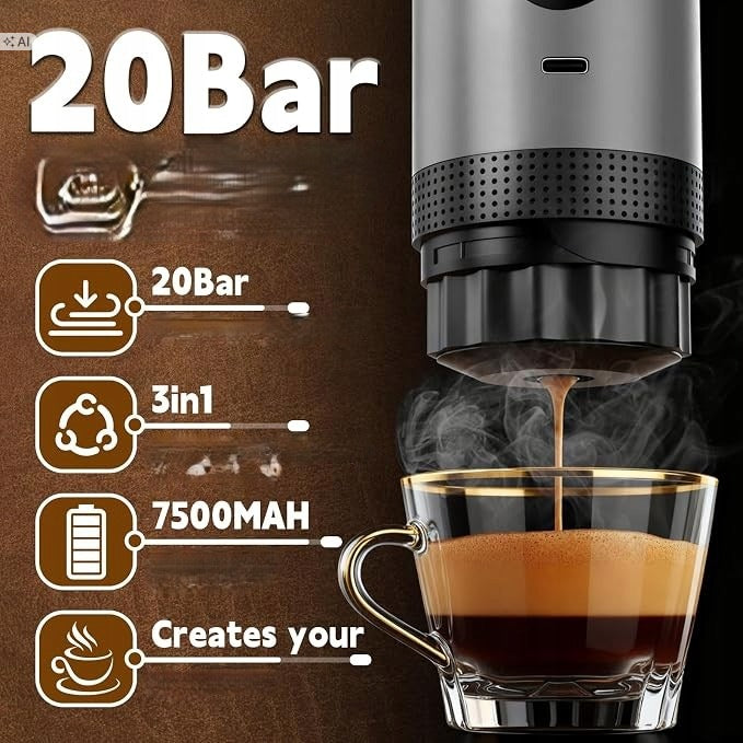 Portable Coffee Maker Compatible with Capsules and Ground Coffee Packaging status original