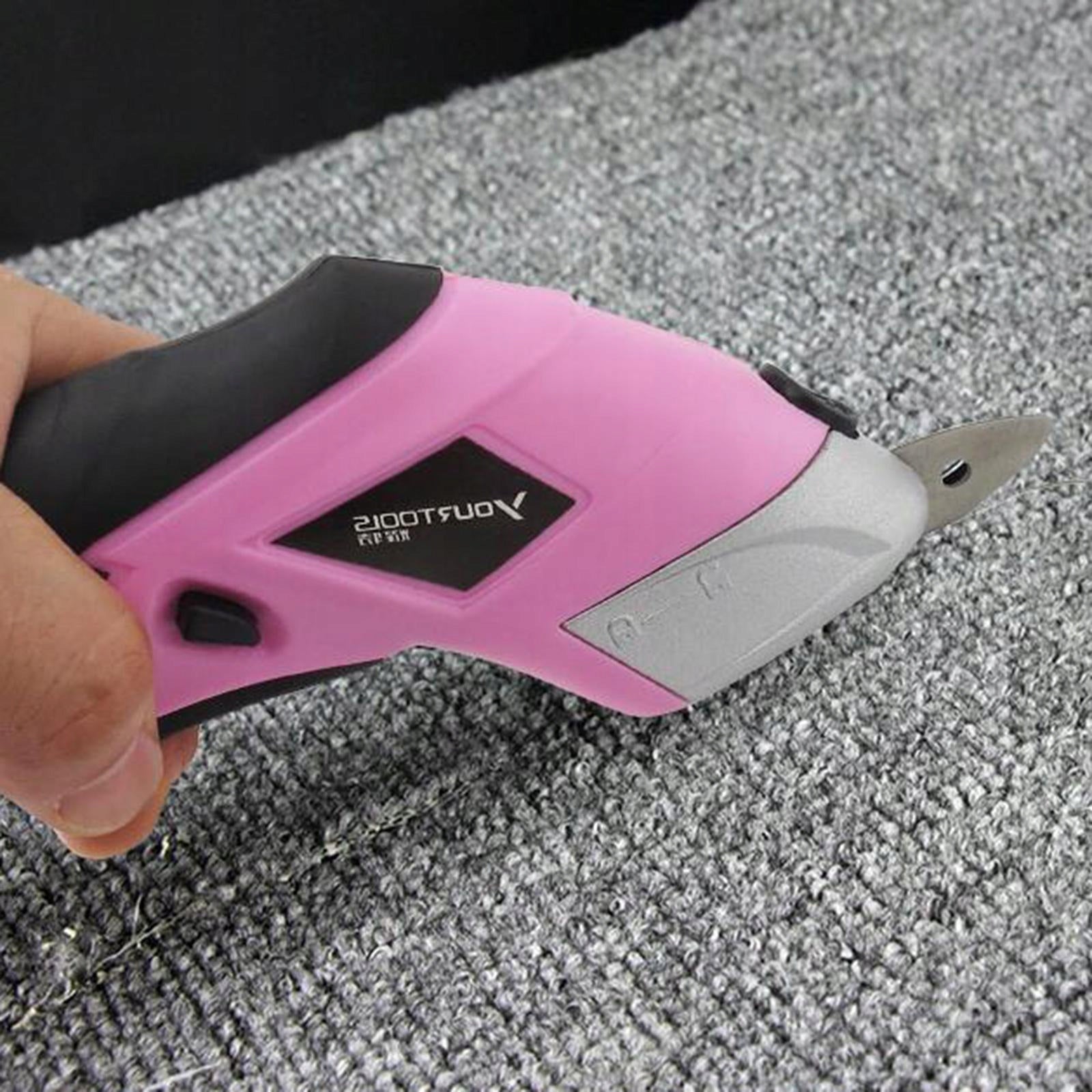 Portable Cordless Electric Fabric Scissors USB Box Cutter for Leather Pink Model narzędzia rzemieślnicze nożyce dostarczają
