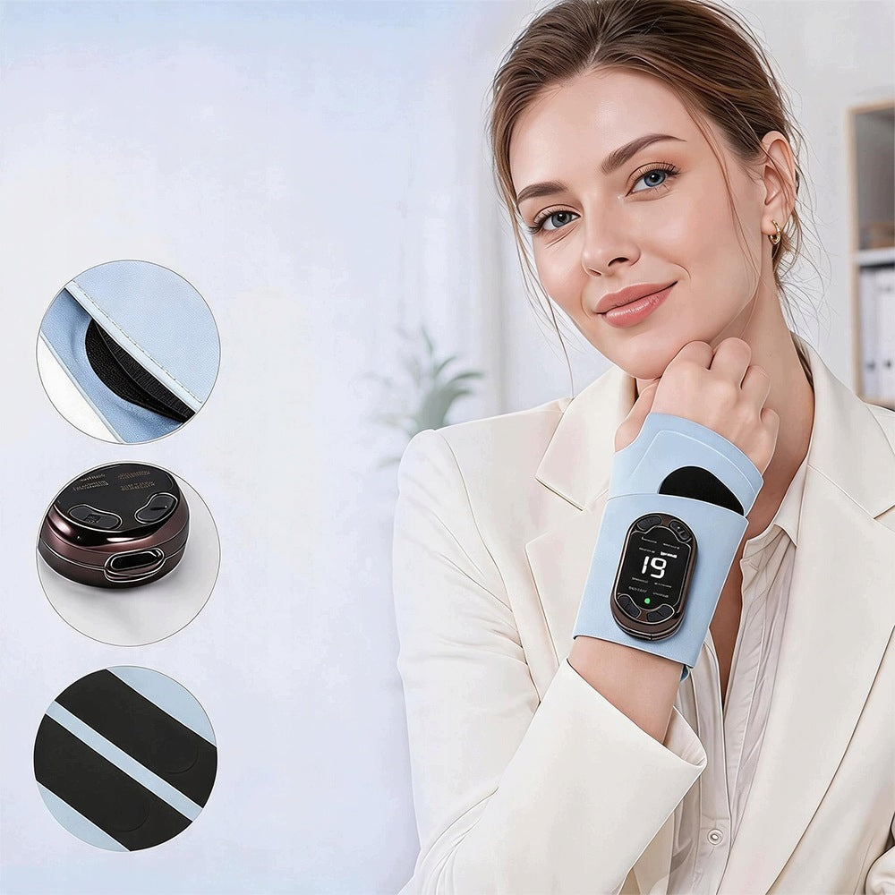 Portable EMS Hand Massager 19 Levels 60mAh USB Massage Device Brand no brand