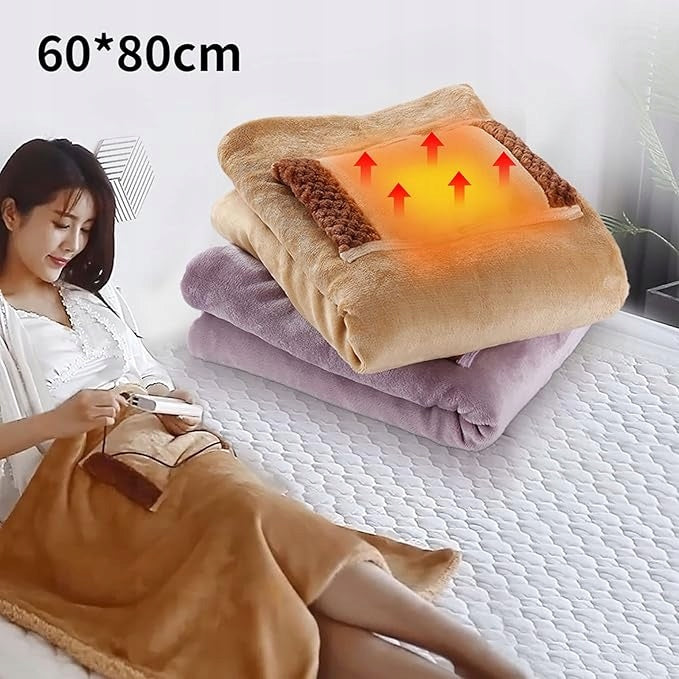 Portable Electric Blanket Soft Heated Brown Blanket 60 x80 cm B799 Brand no brand