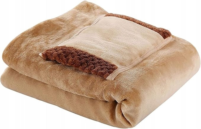 Portable Electric Blanket Soft Heated Brown Blanket 60 x80 cm B799