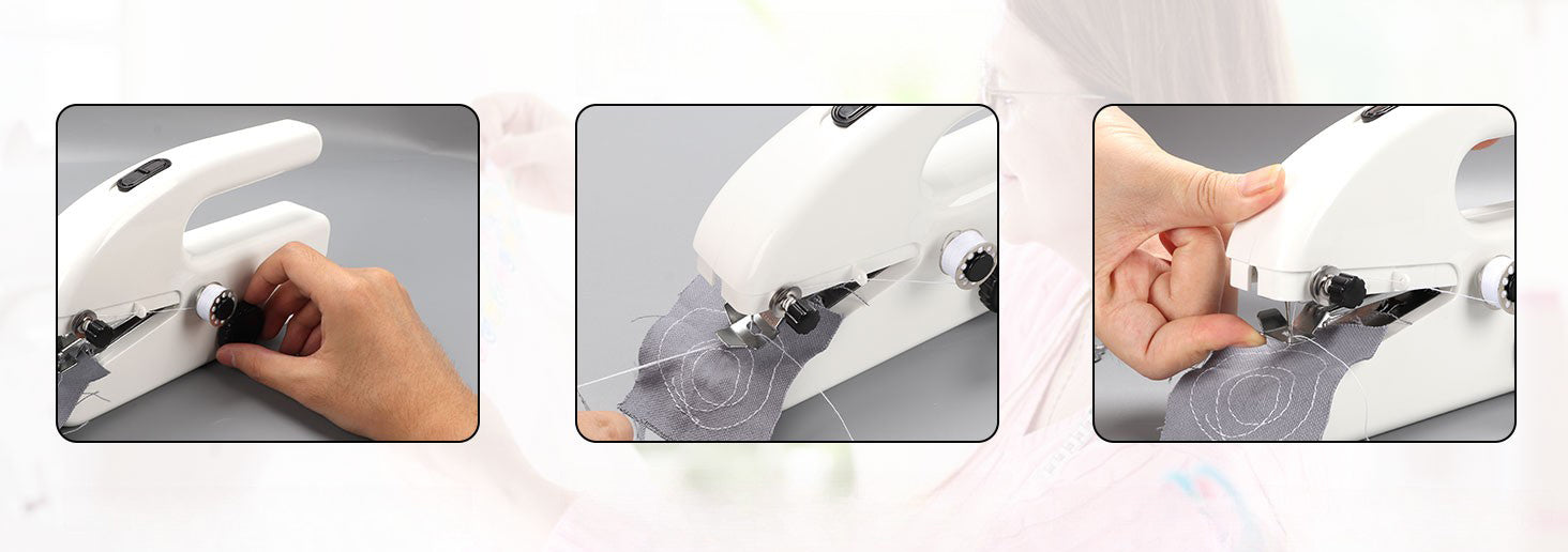 Portable Electric Mini Sewing Machine - Pink Material synthetic material