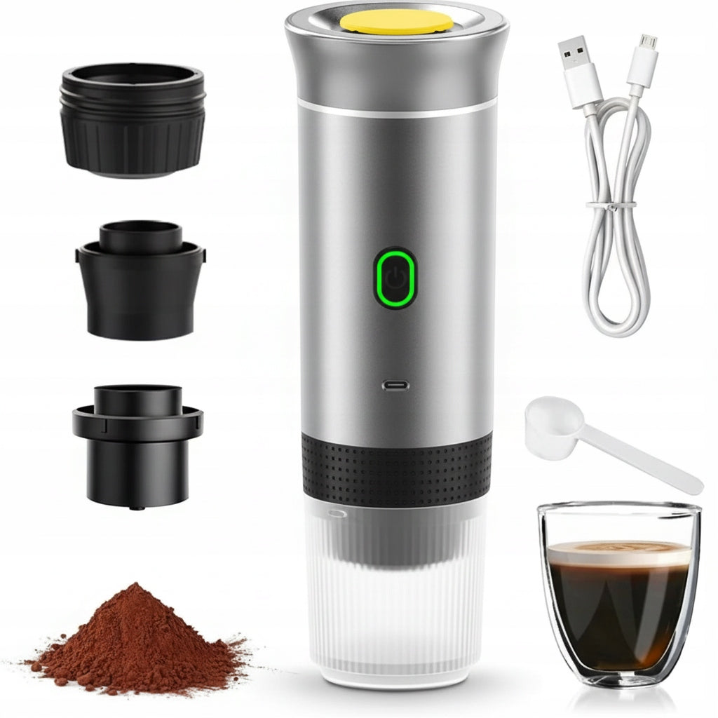 Portable Espresso Machine for Ground Coffee and Capsules - 20 Bar