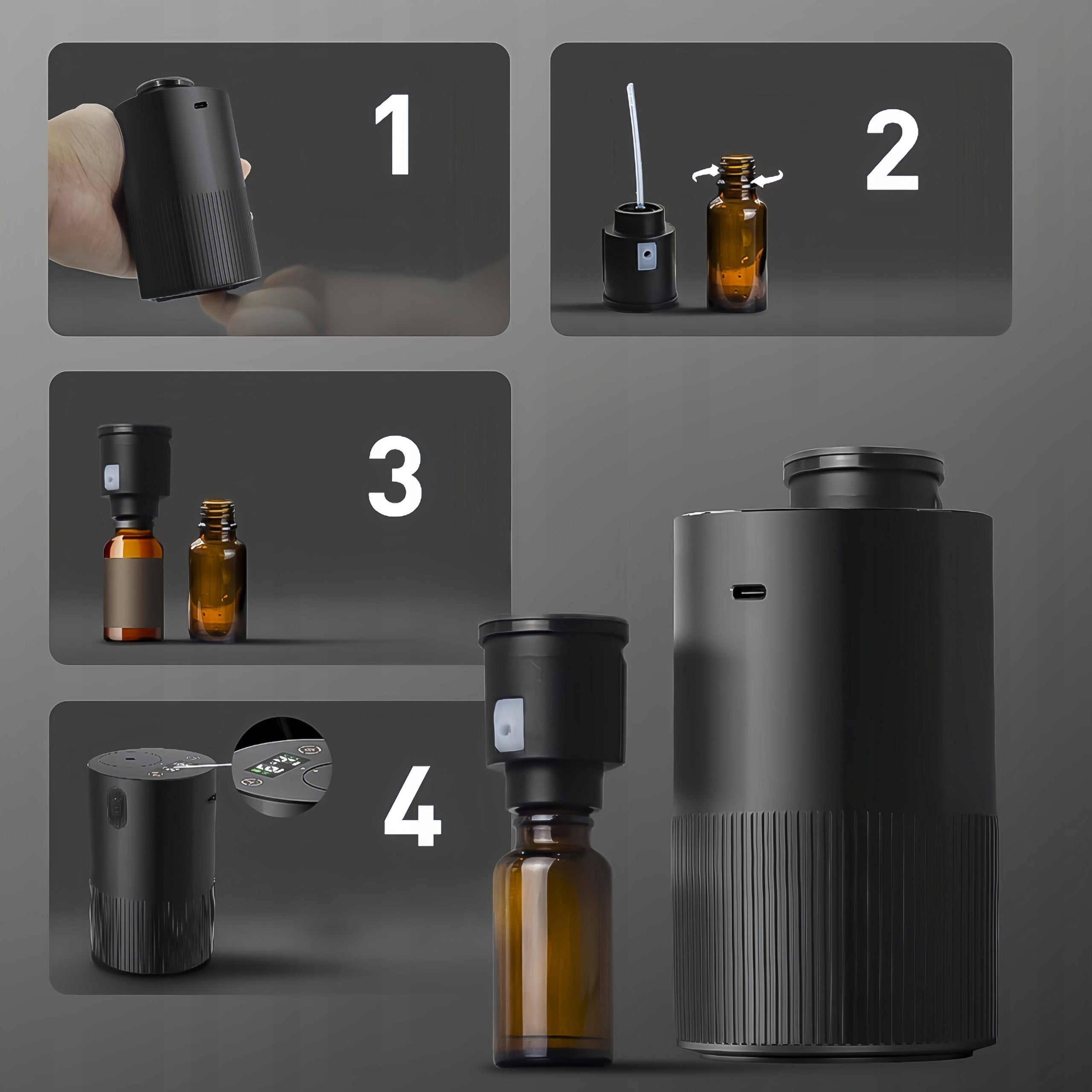 Portable Essential Oil Diffuser Nebulizer Quiet For Car Home Type ultrasonic humidifier