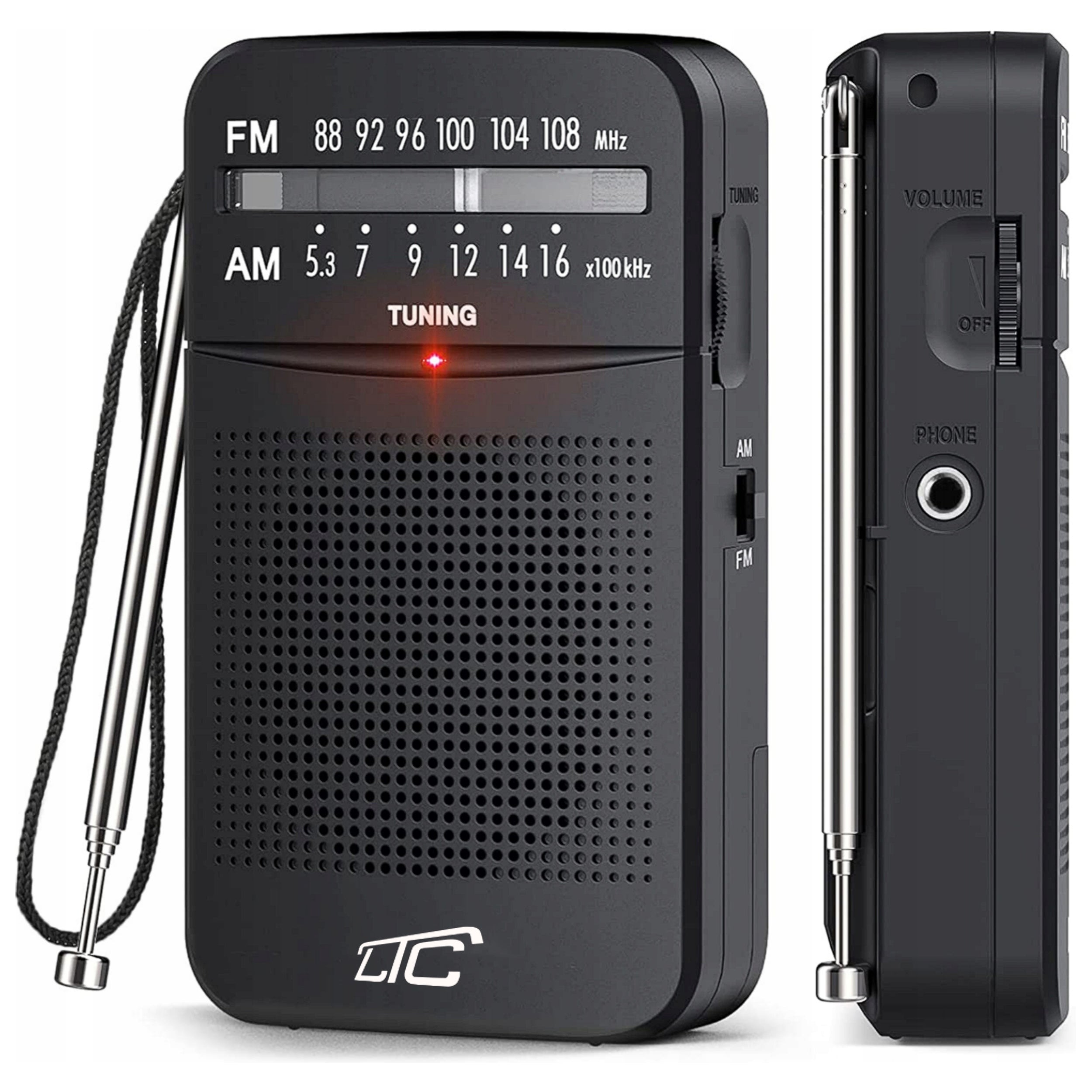 Portable FM radio LTC LEGA pocket BATTERY OPERATED (LTC2029C) black