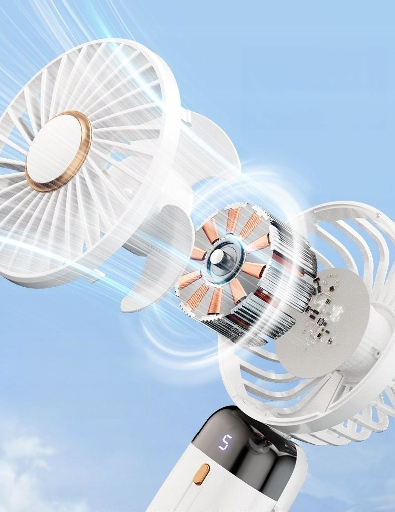 Portable Fan 5 Speed LED 15H Working Folding USB Quiet Manufacturer code 5682