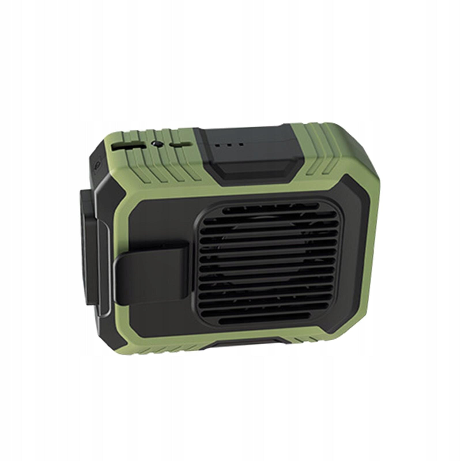 Portable Fan Waist Hanging Fan Low Noise Air Conditioning 3 in1 LED Green Model Osobisty klips na pasek wentylatora na biurku z