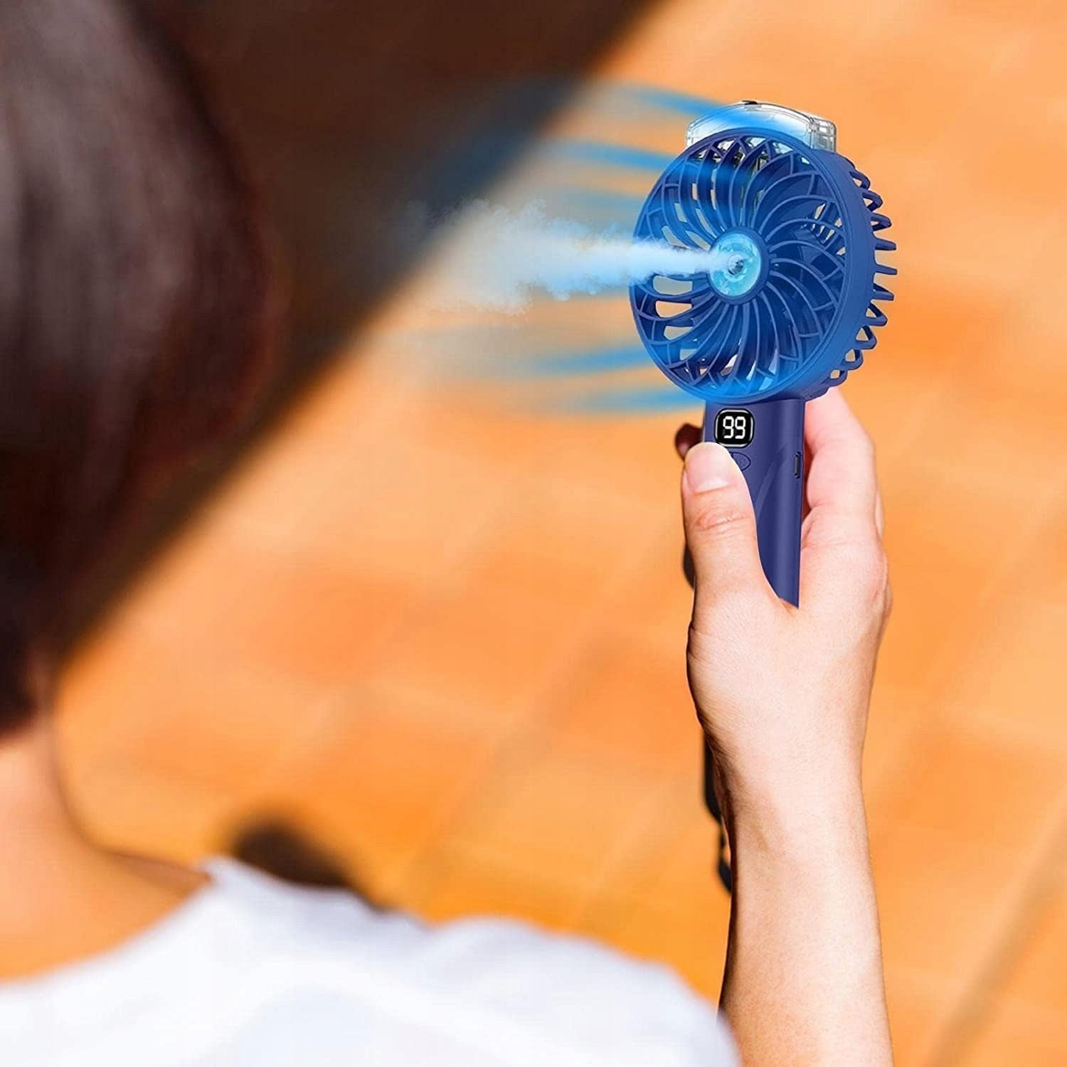 Portable Fan With Mist F106 5-Speed USB LED Humidifier Quiet Brand no brand