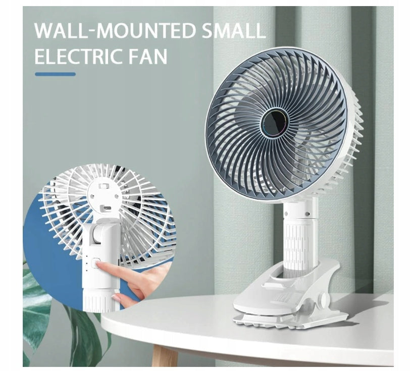 Portable Fan with Clip for Desk people Trolley USB Rechargeable 360° Dominant color not applicable