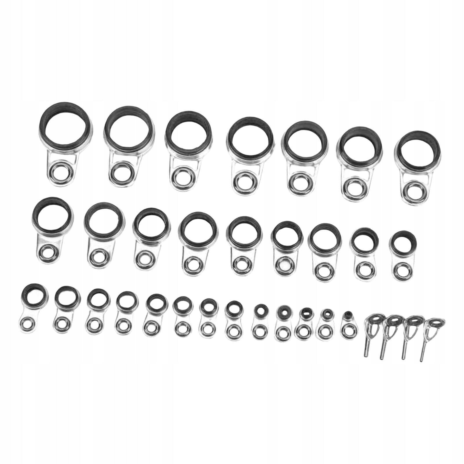 Portable Fishing Rod Guides Line Rings Wire Loop Guide Eye Telescopic 33pcs