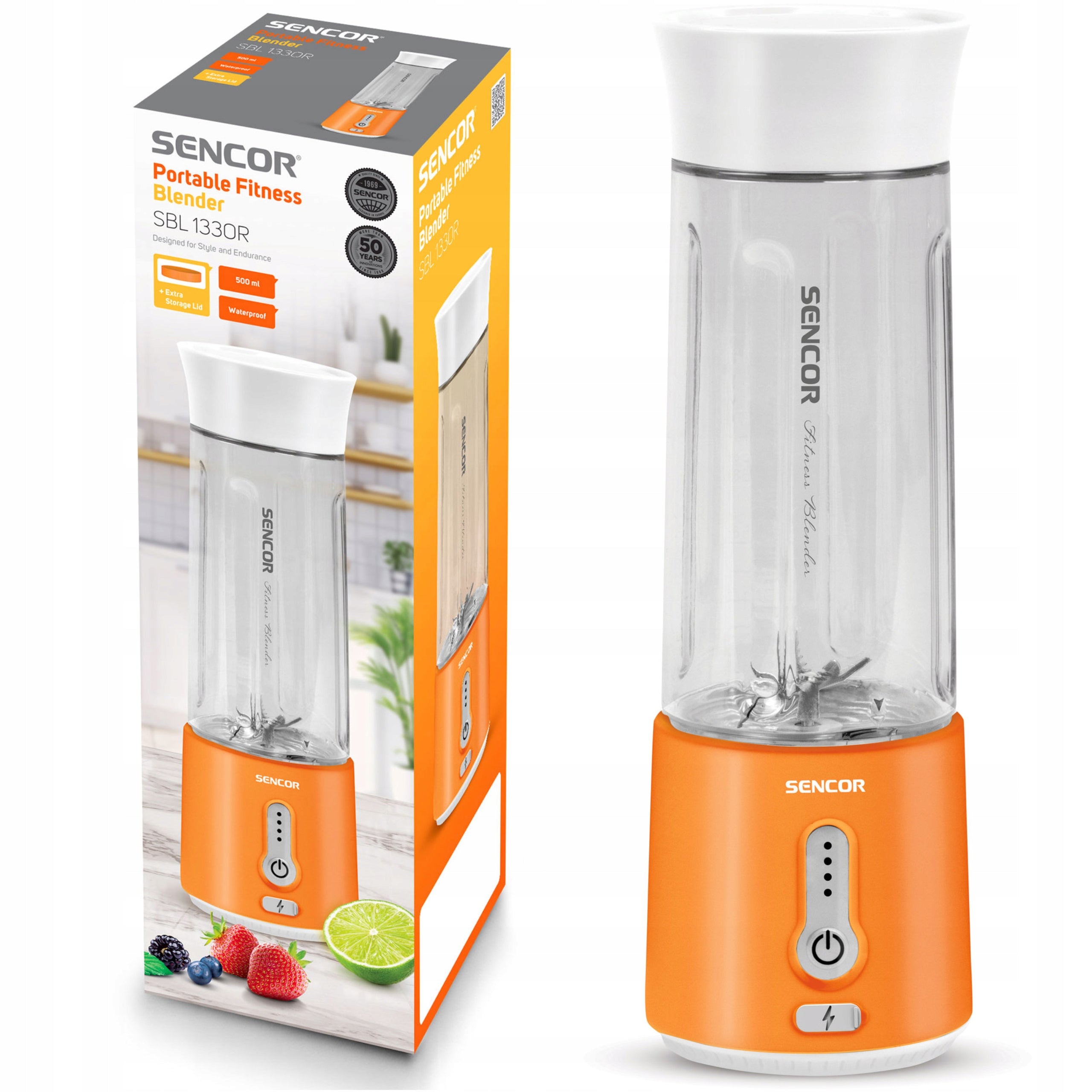 Portable Fitness Blender 500 ml Sencor SBL 133OR USB-C POWER 150W Orange