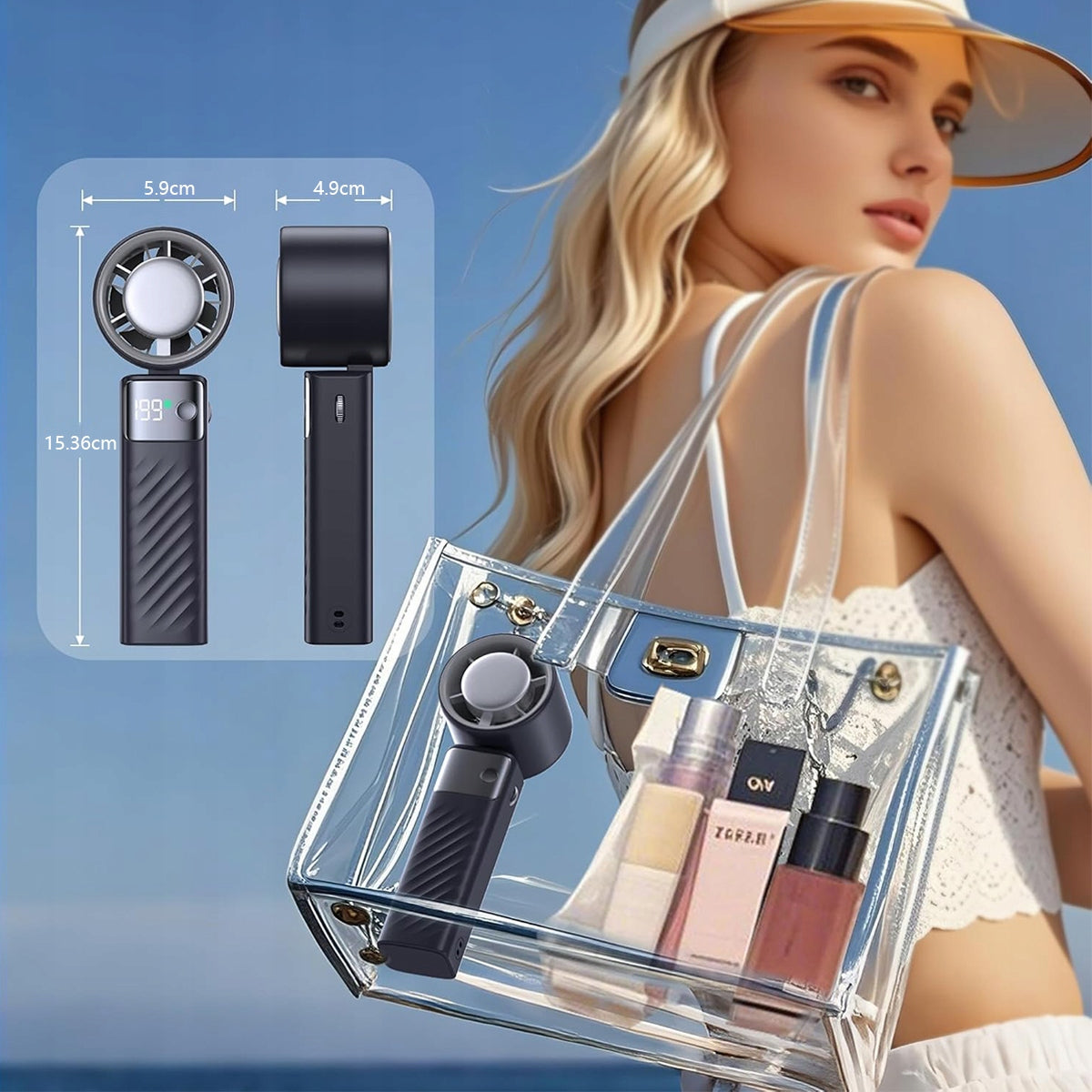 Portable Handheld Fan Mini USB Foldable Desk Fan 5000mAh Brand no brand