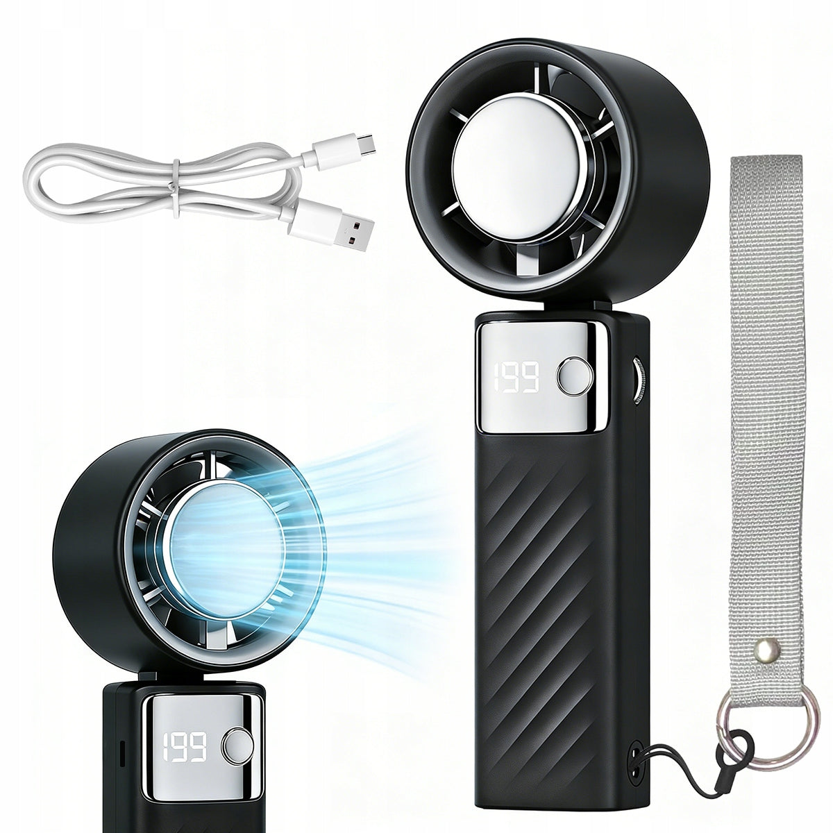 Portable Handheld Fan Mini USB Foldable Desk Fan 5000mAh EAN (GTIN) 4069824060740