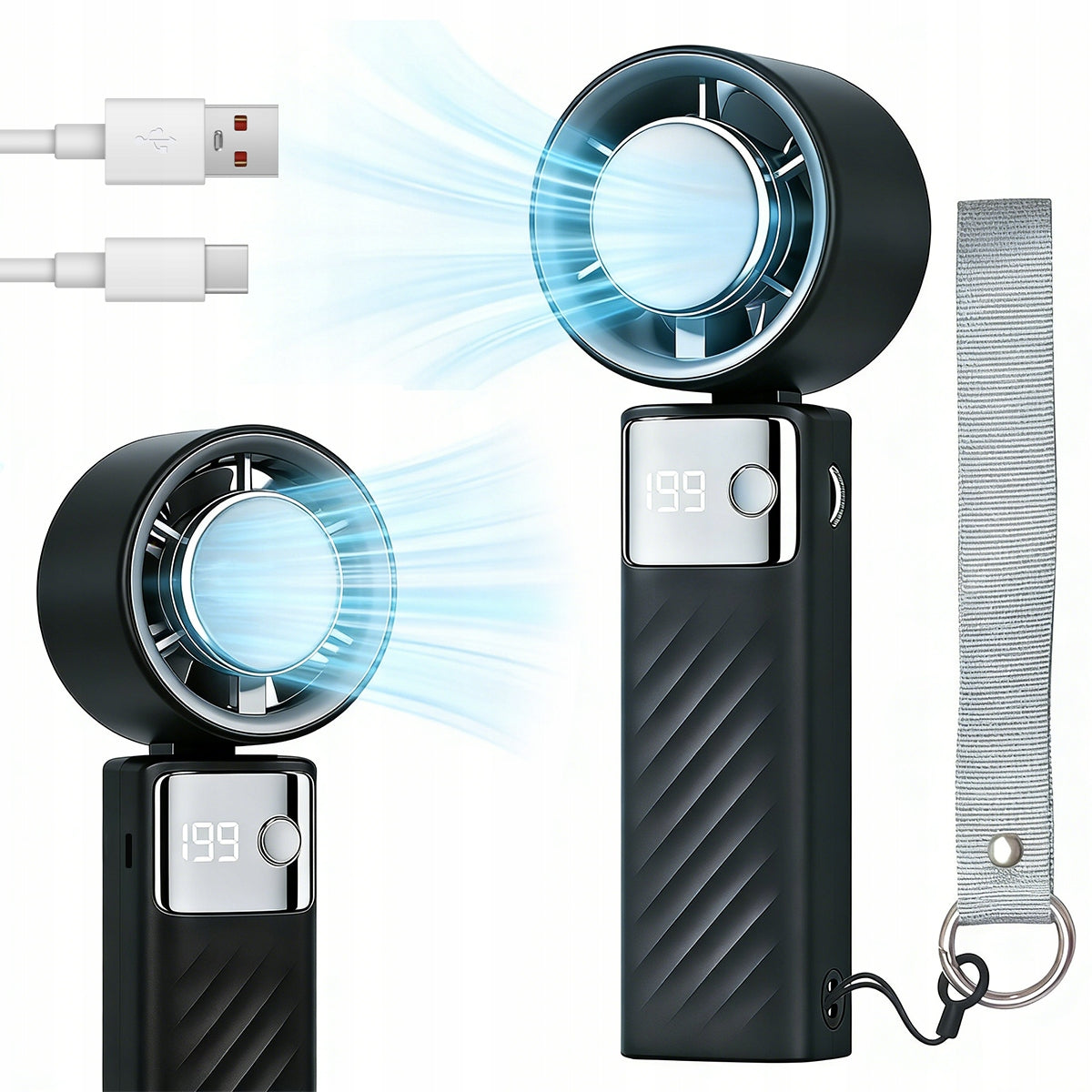 Portable Handheld Fan Mini USB Foldable Desk Fan 5000mAh Model 4069824060689