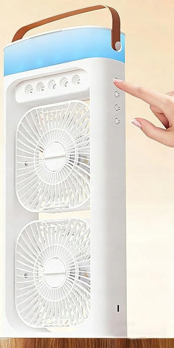 Portable Head Mists Fan with 500ML Water and Night Light for Home Outdoor Dominant color multicolor