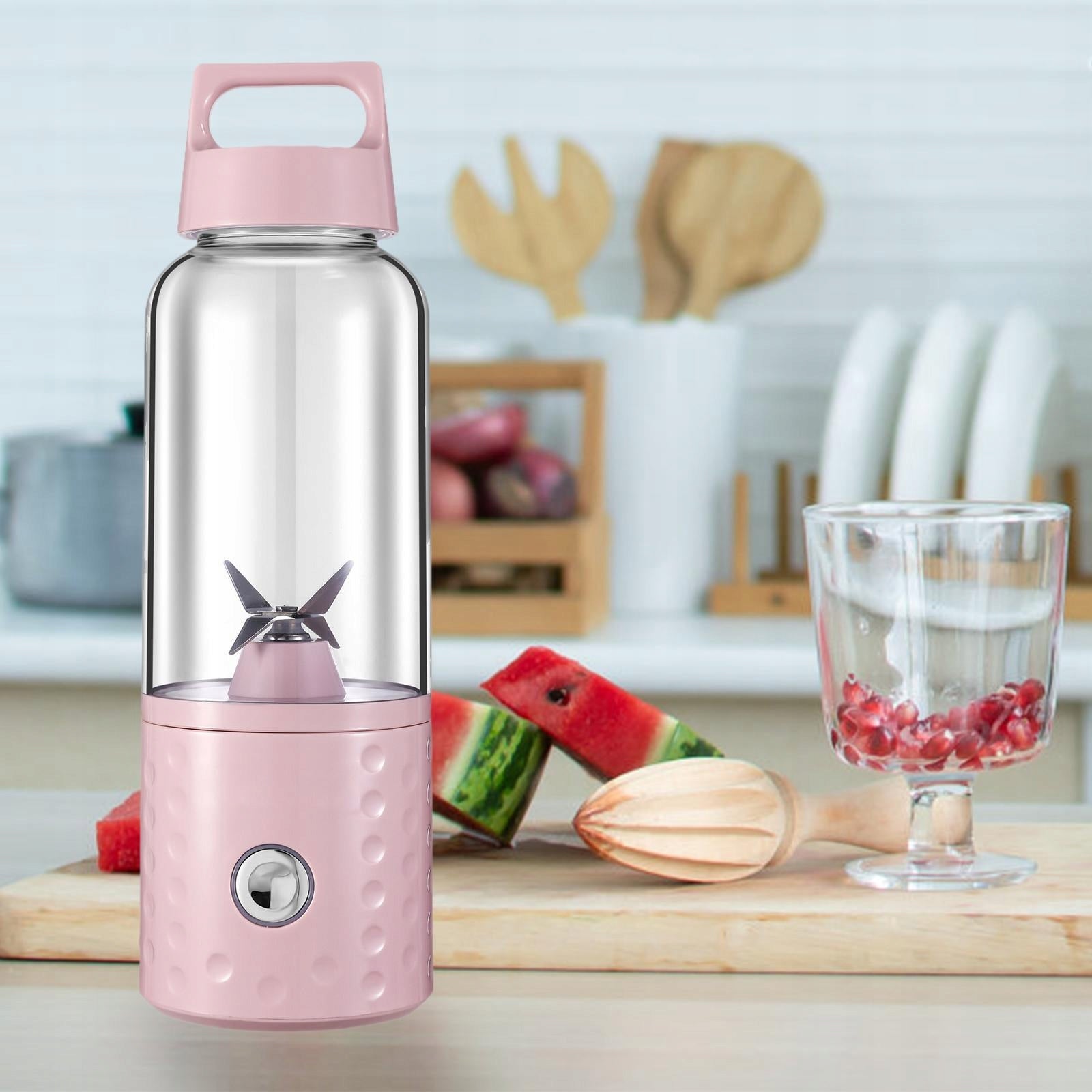 Portable Juicer Blender Juicer Mixer Automatic USB Multifunctional Pink