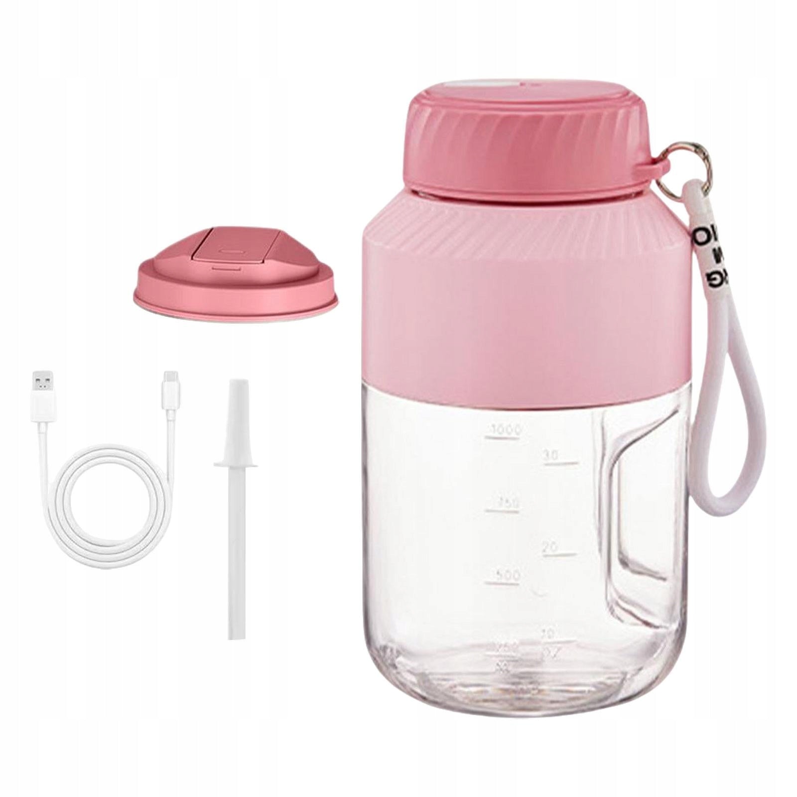 Portable Juicer Blender USB with and Strap Handheld Fruit Pink Double Lid Brand no brand