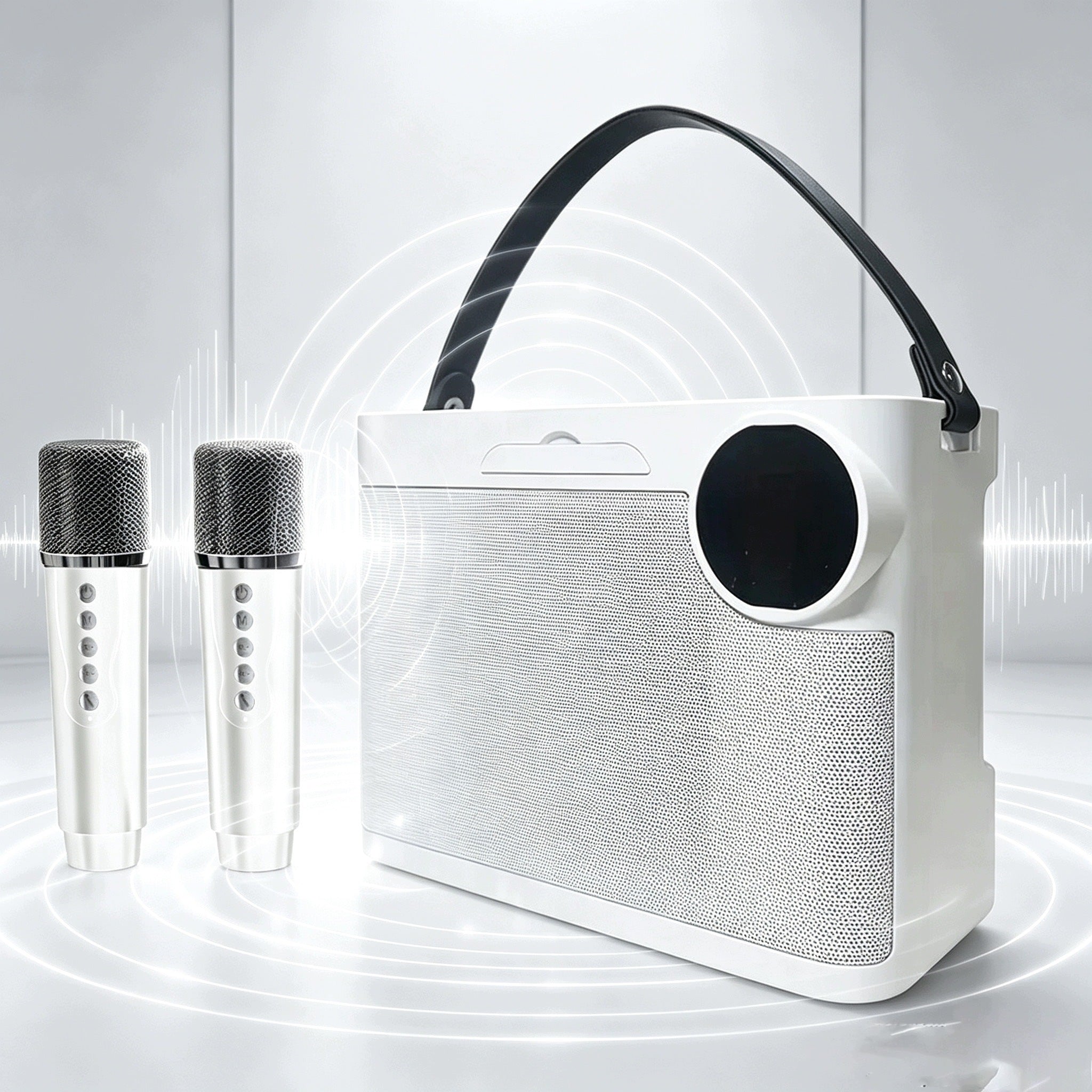 Portable Karaoke Speaker BEDEE 10W 2 Microphones With Handle And LED 2000mAh Packaging status original
