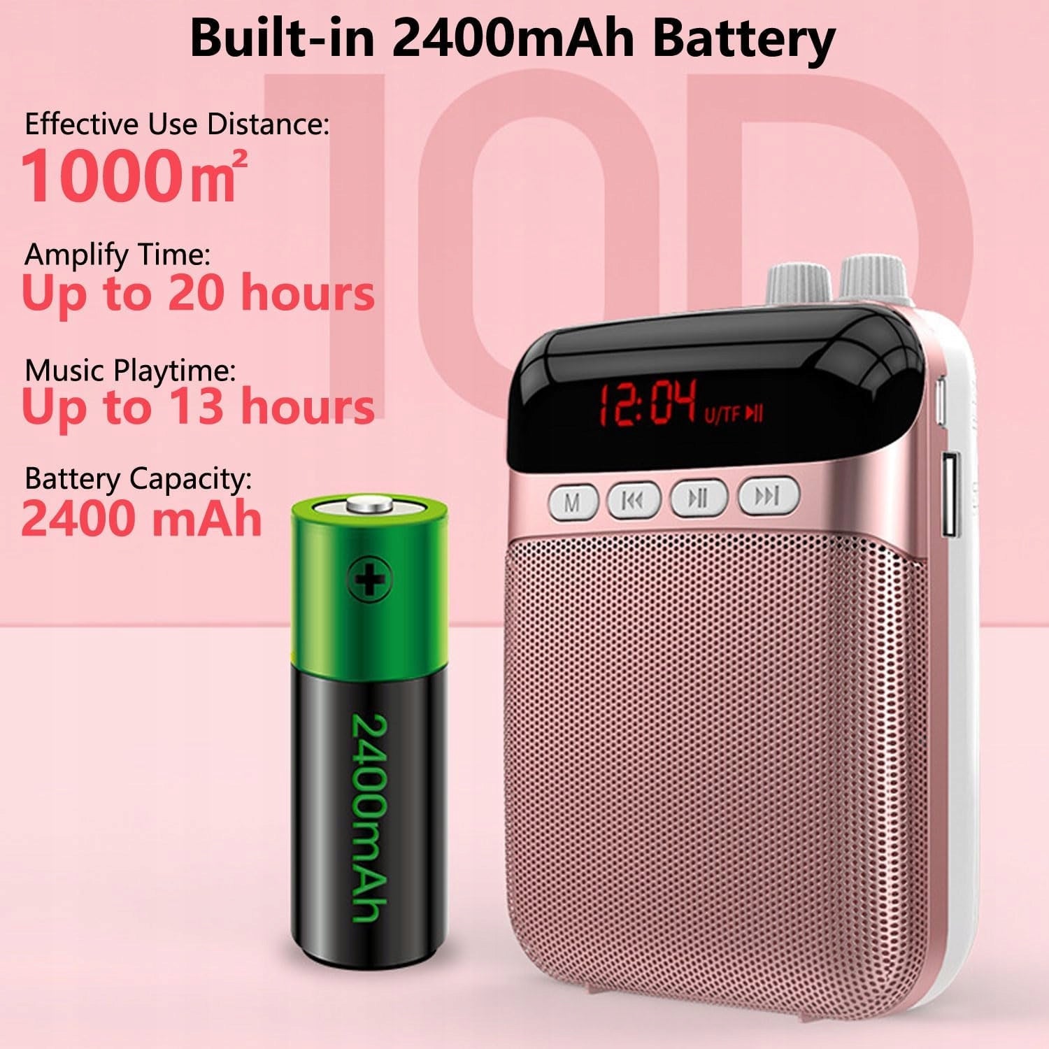 Portable MP3 TF USB AUX 10W Voice Amplifier with Microphone Model other