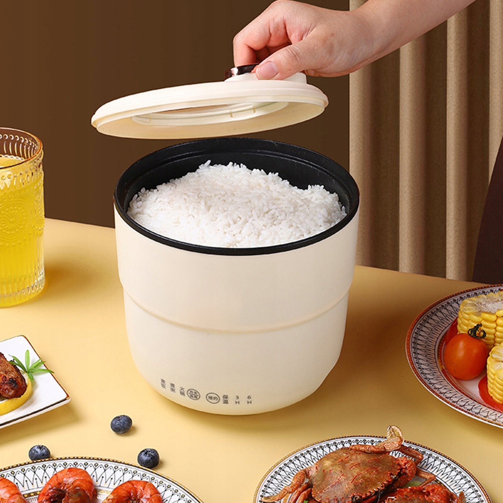 Portable Mini Rice Cooker 1,8L Small Electric Fast Rice Cooker with OZ